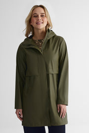 Manteau coquille effet cuir - Femme && KAKI