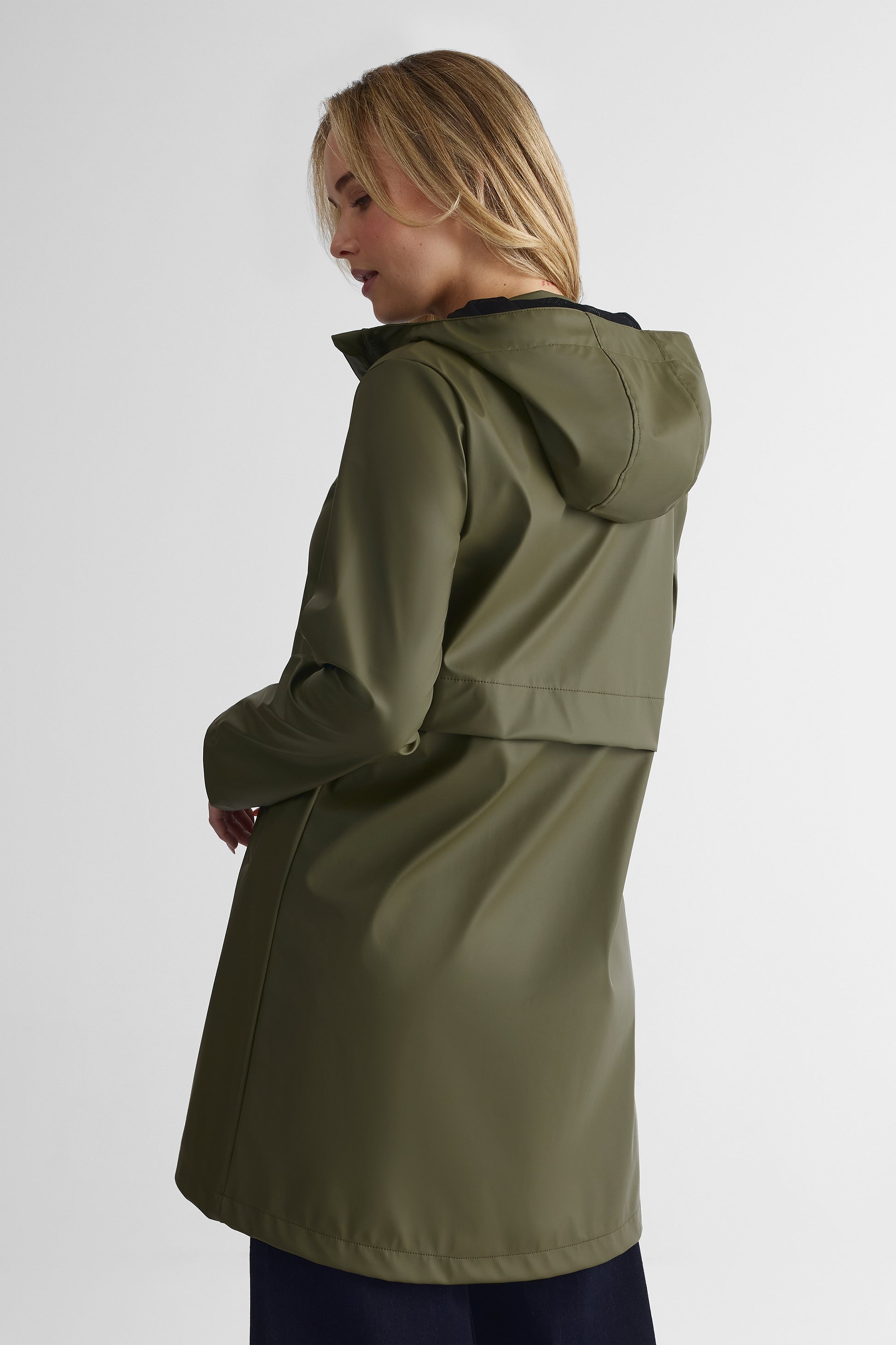 Manteau coquille effet cuir - Femme && KAKI
