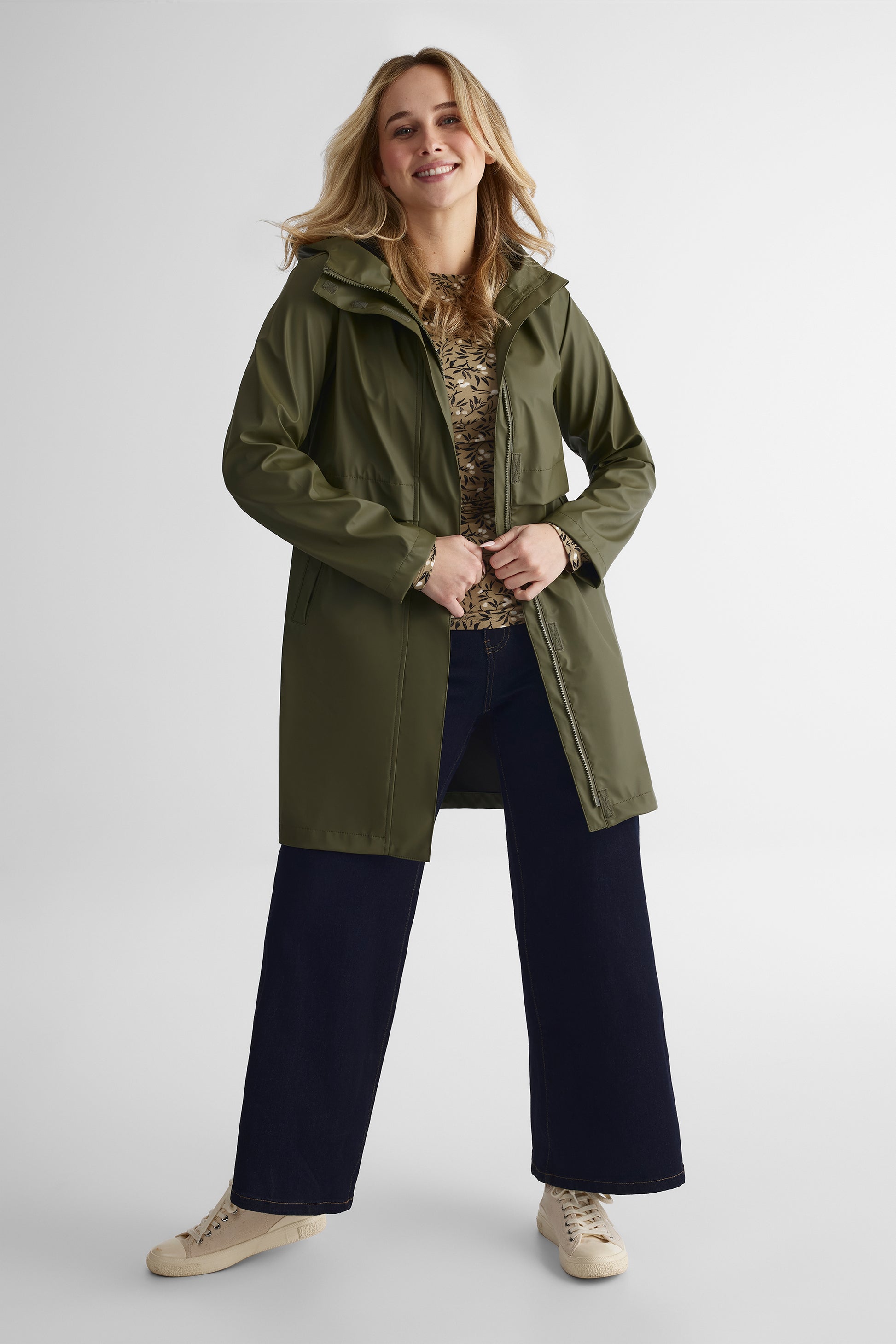 Manteau coquille effet cuir - Femme && KAKI