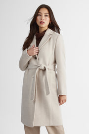 Manteau TIME FOR en mélange de laine - Femme && OATMEAL