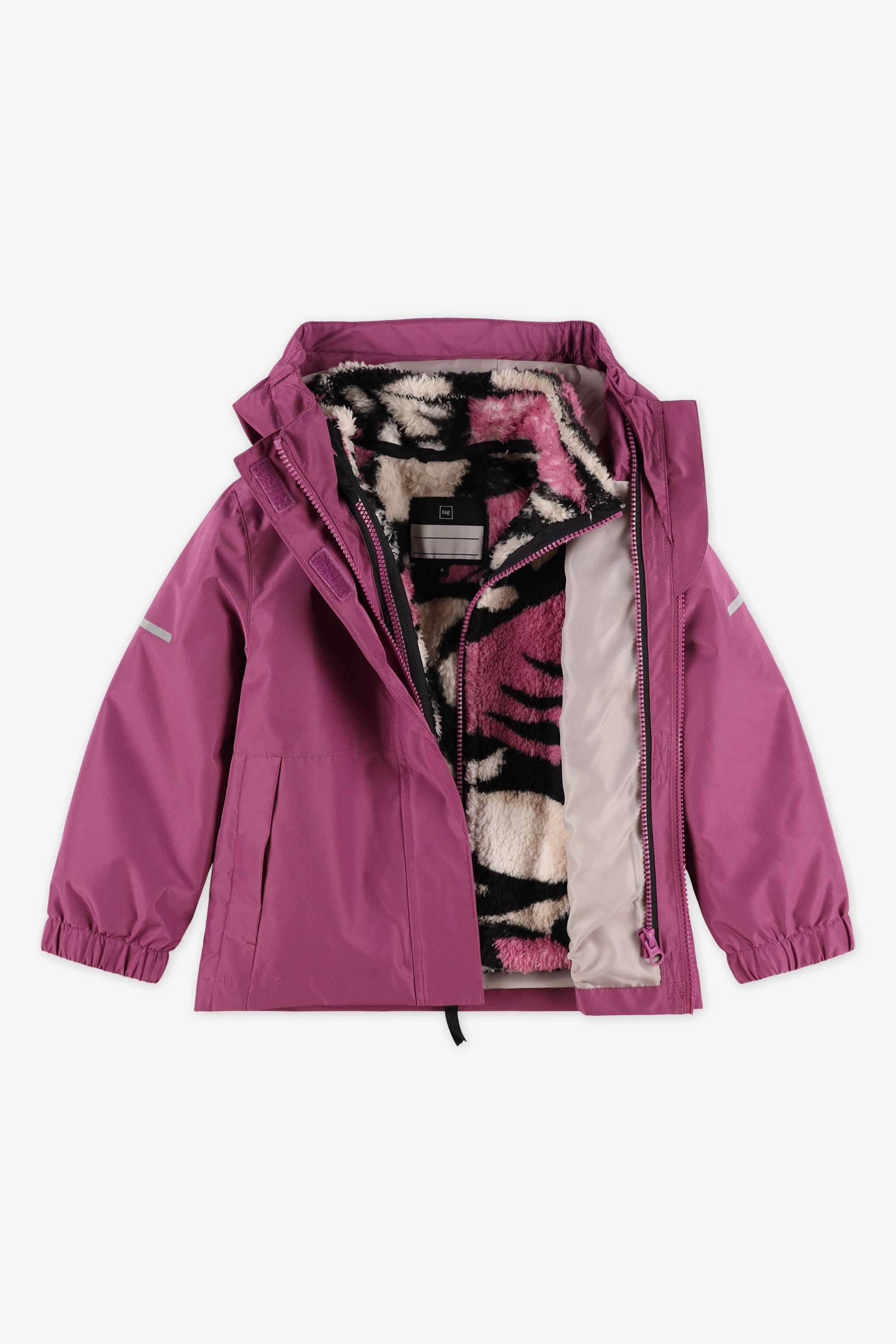 Manteau coquille TAG léger en pongee - Enfant fille && RAISIN