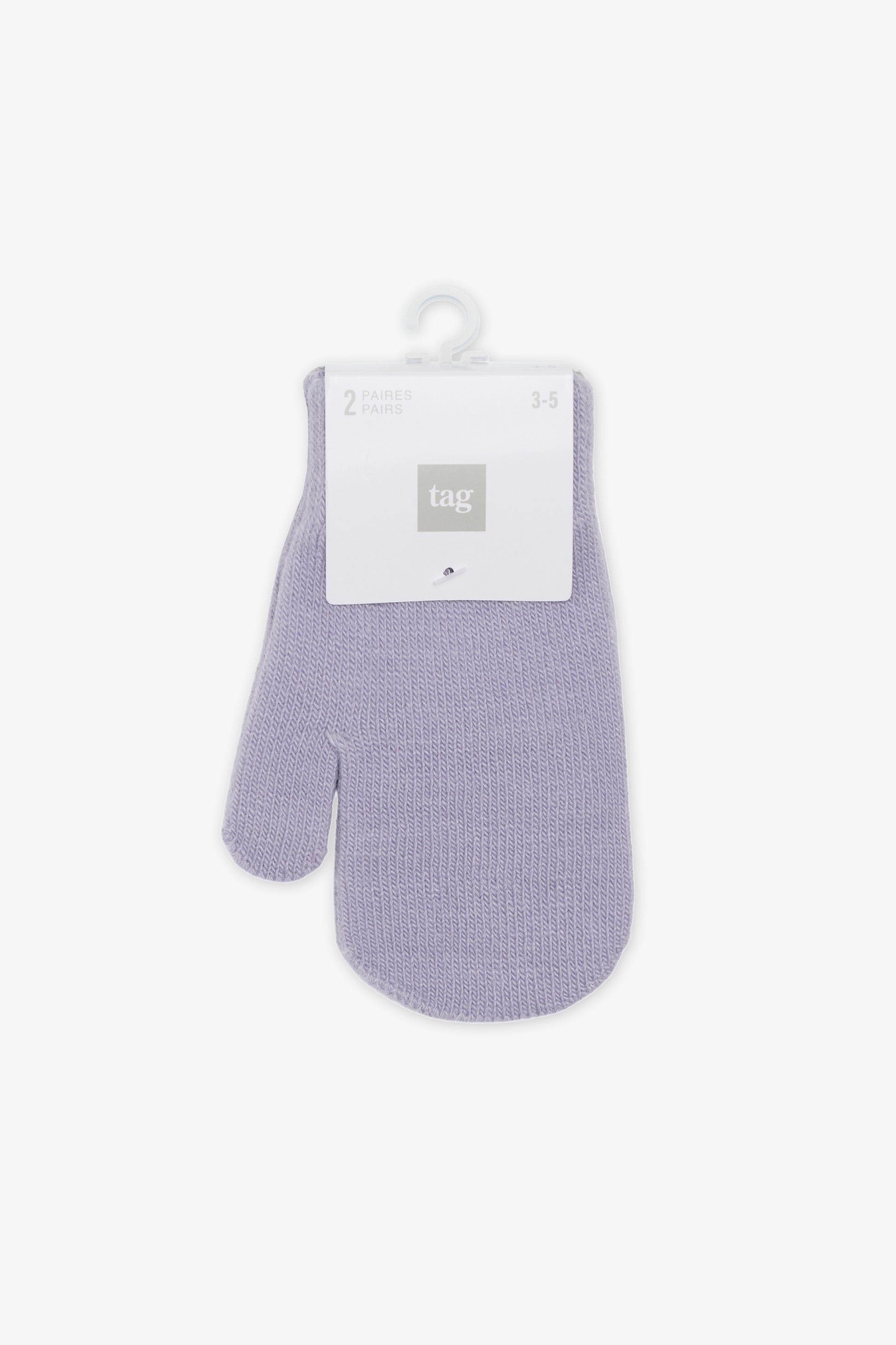 Duo de mitaines TAG en tricot doux - Enfant fille && LILAS