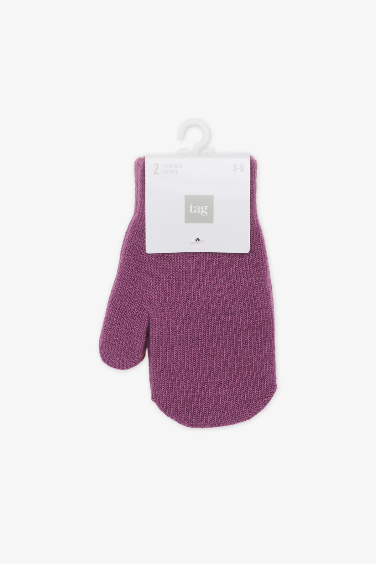 Duo de mitaines TAG en tricot doux - Enfant fille && RAISIN