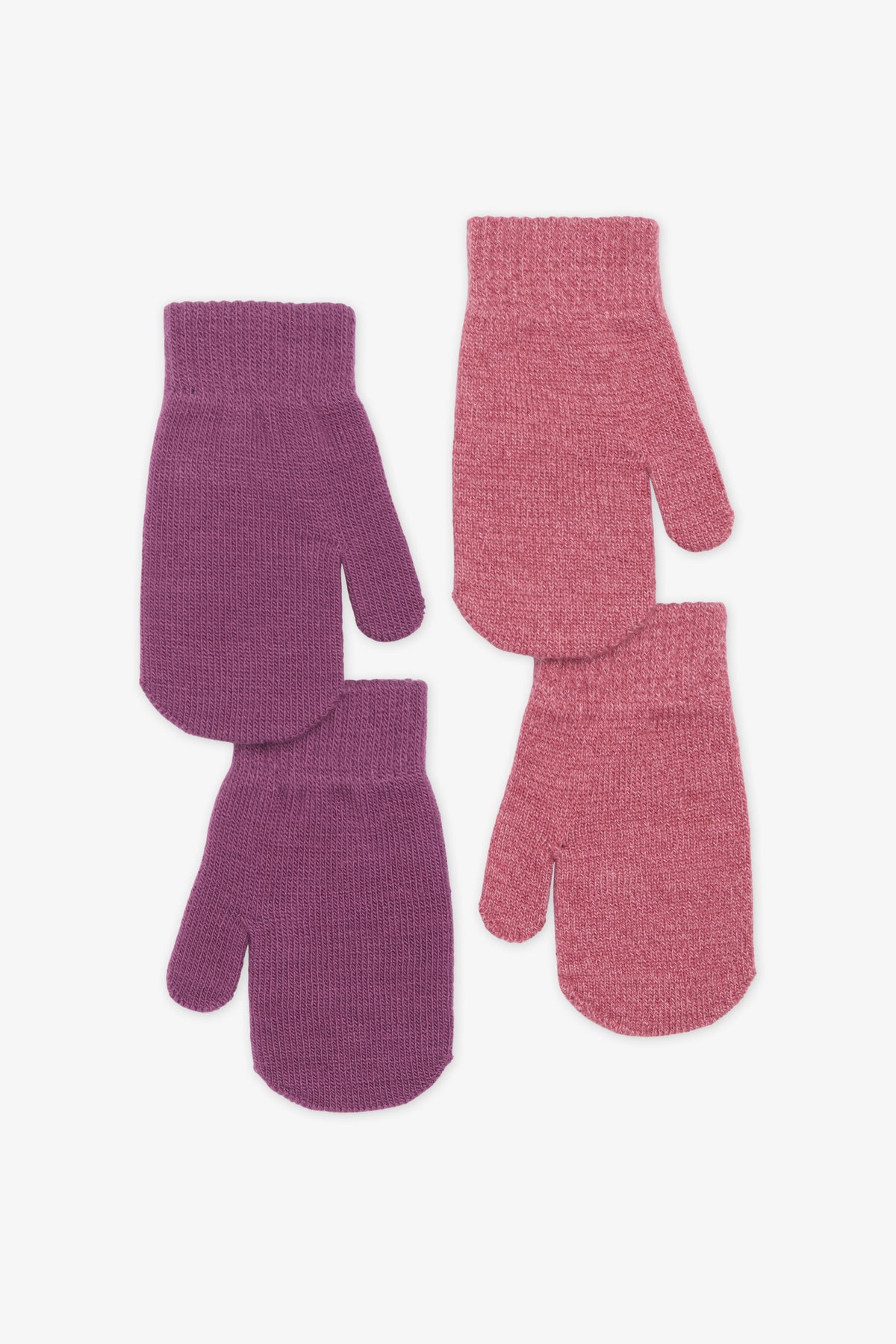 Duo de mitaines TAG en tricot doux - Enfant fille && RAISIN