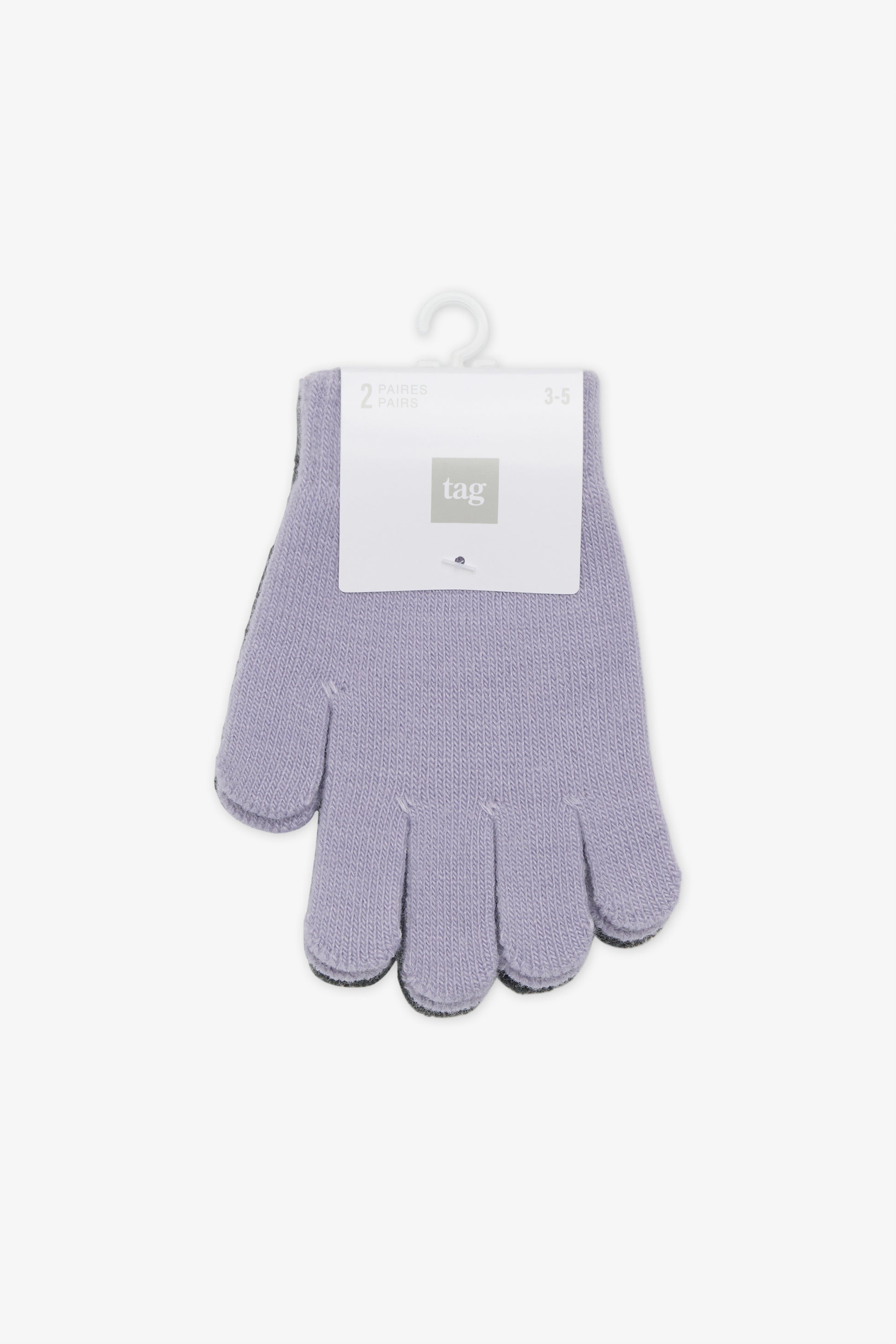 Duo de gants de ville TAG en tricot - Enfant fille && LILAS