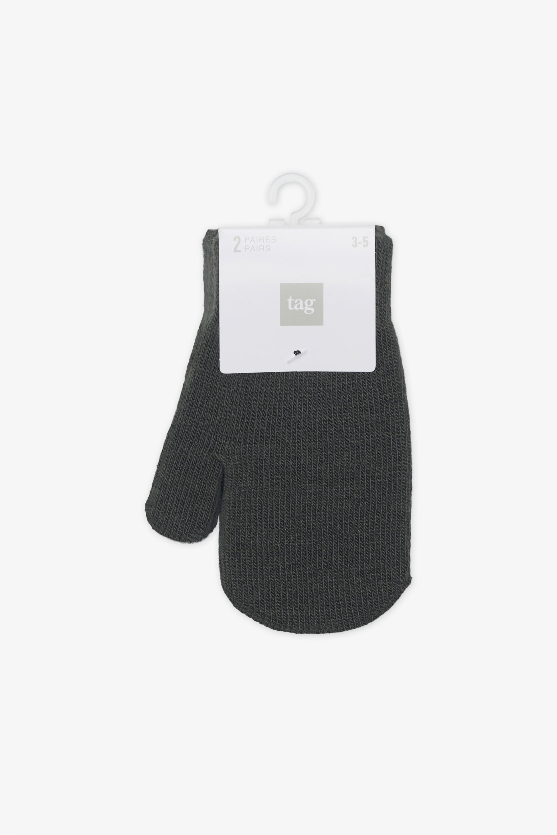 Emballage double de mitaines tricotées - Enfant garçon && KAKI