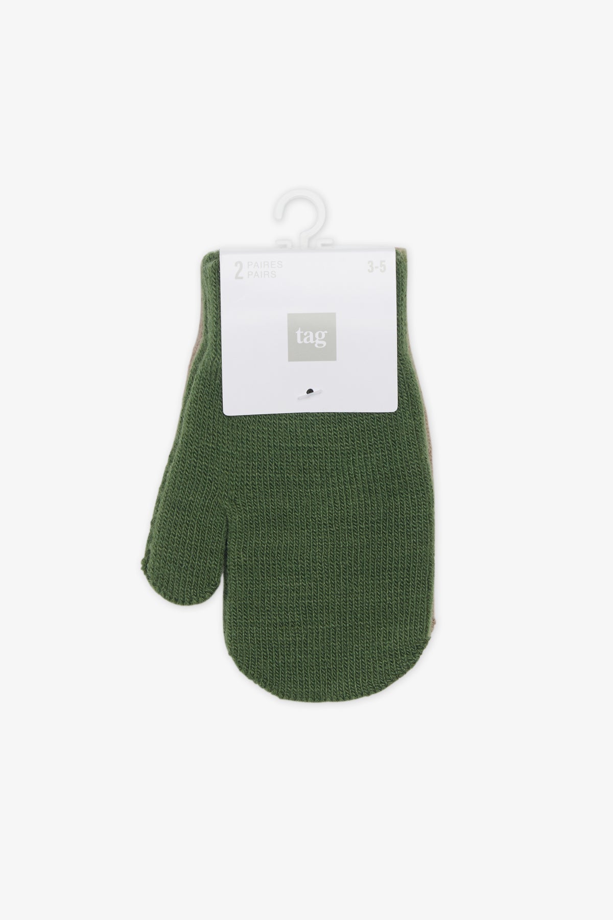 Emballage double de mitaines tricotées - Enfant garçon && CHARBON
