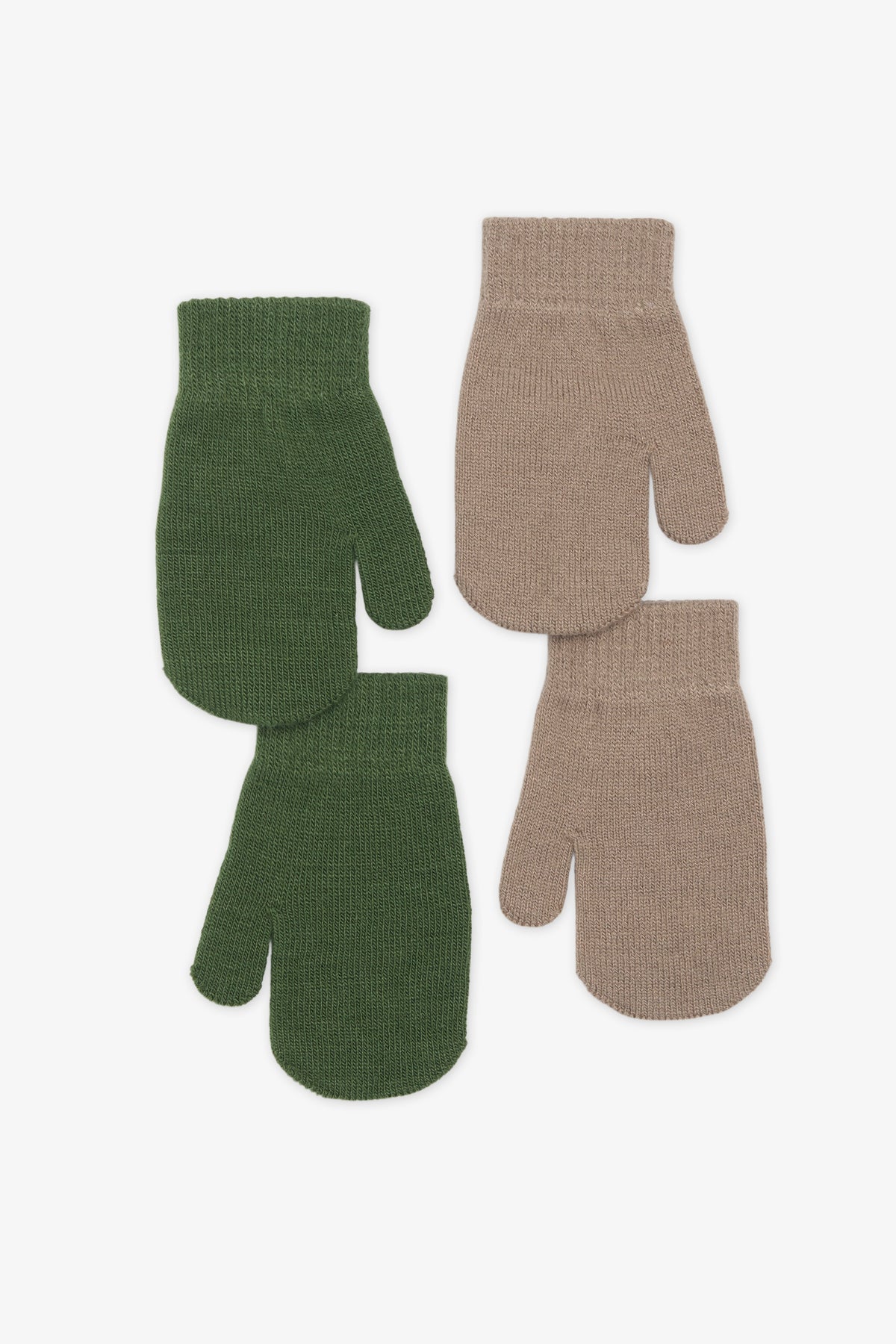 Emballage double de mitaines tricotées - Enfant garçon && CHARBON
