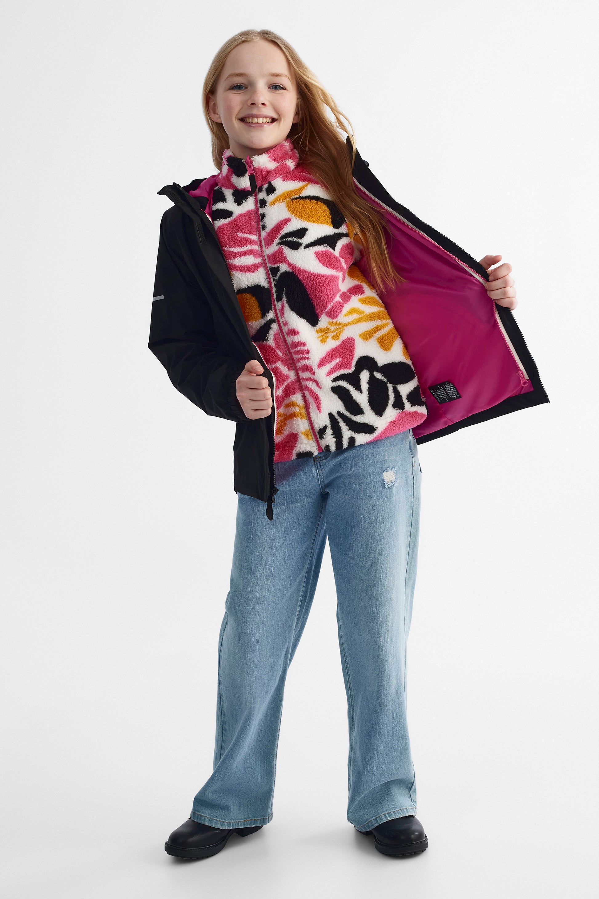 Manteau coquille en pongé léger - Ado fille && NOIR
