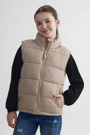 Veste sans manches en taffetas - Ado fille && BEIGE