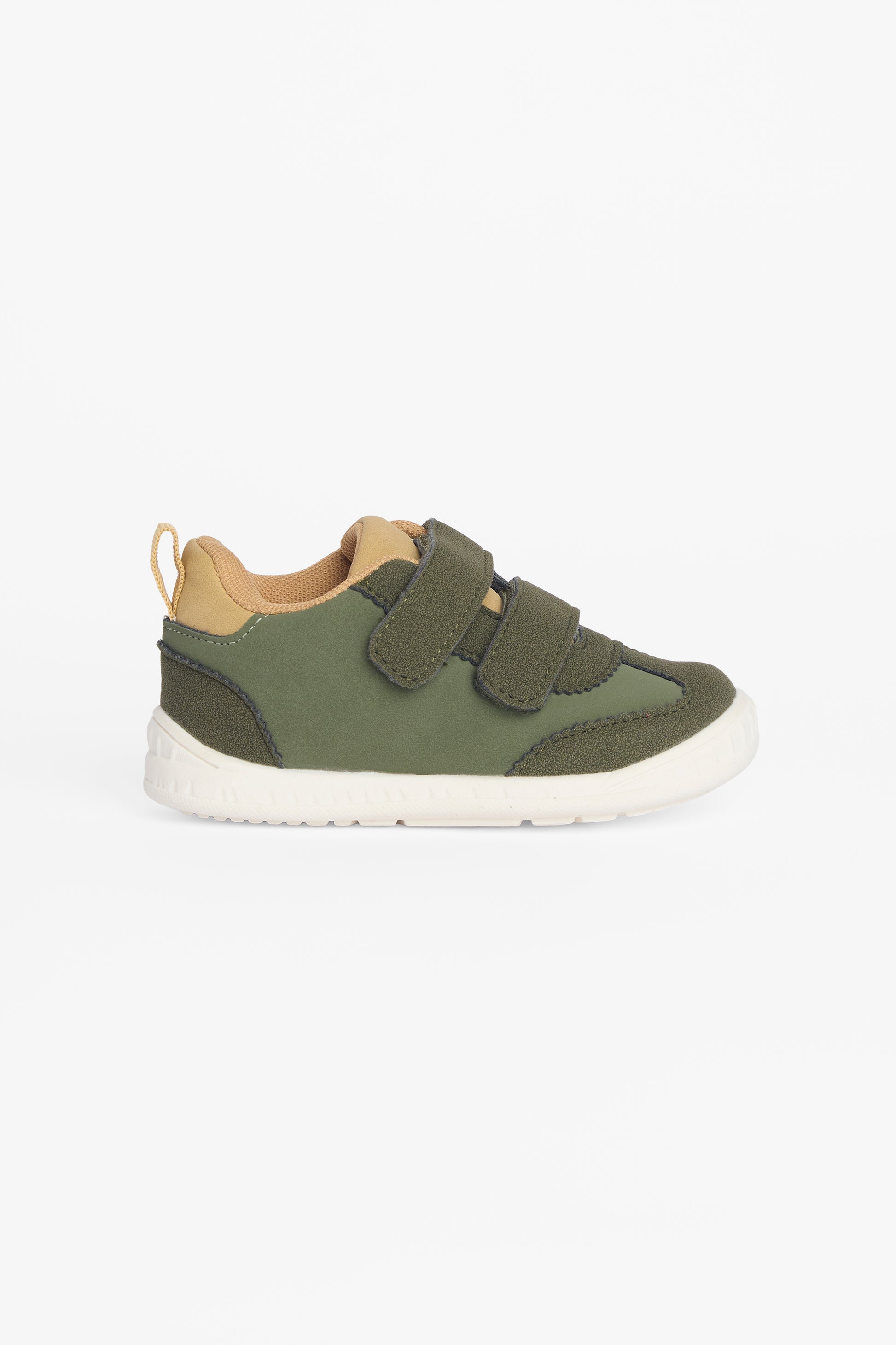 Soulier bimatière nubuck et suède - Bébé garçon && KAKI