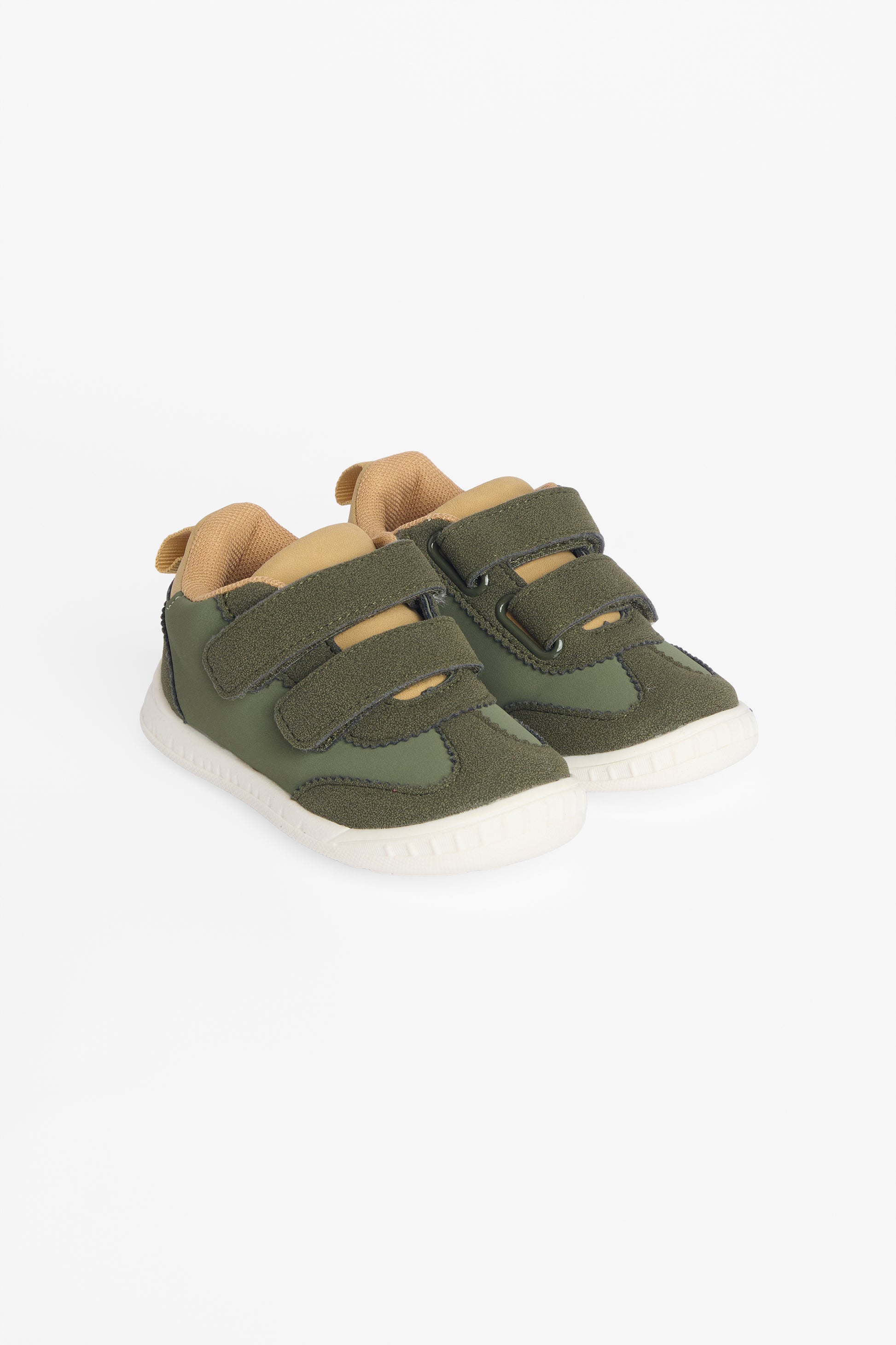Soulier bimatière nubuck et suède - Bébé garçon && KAKI