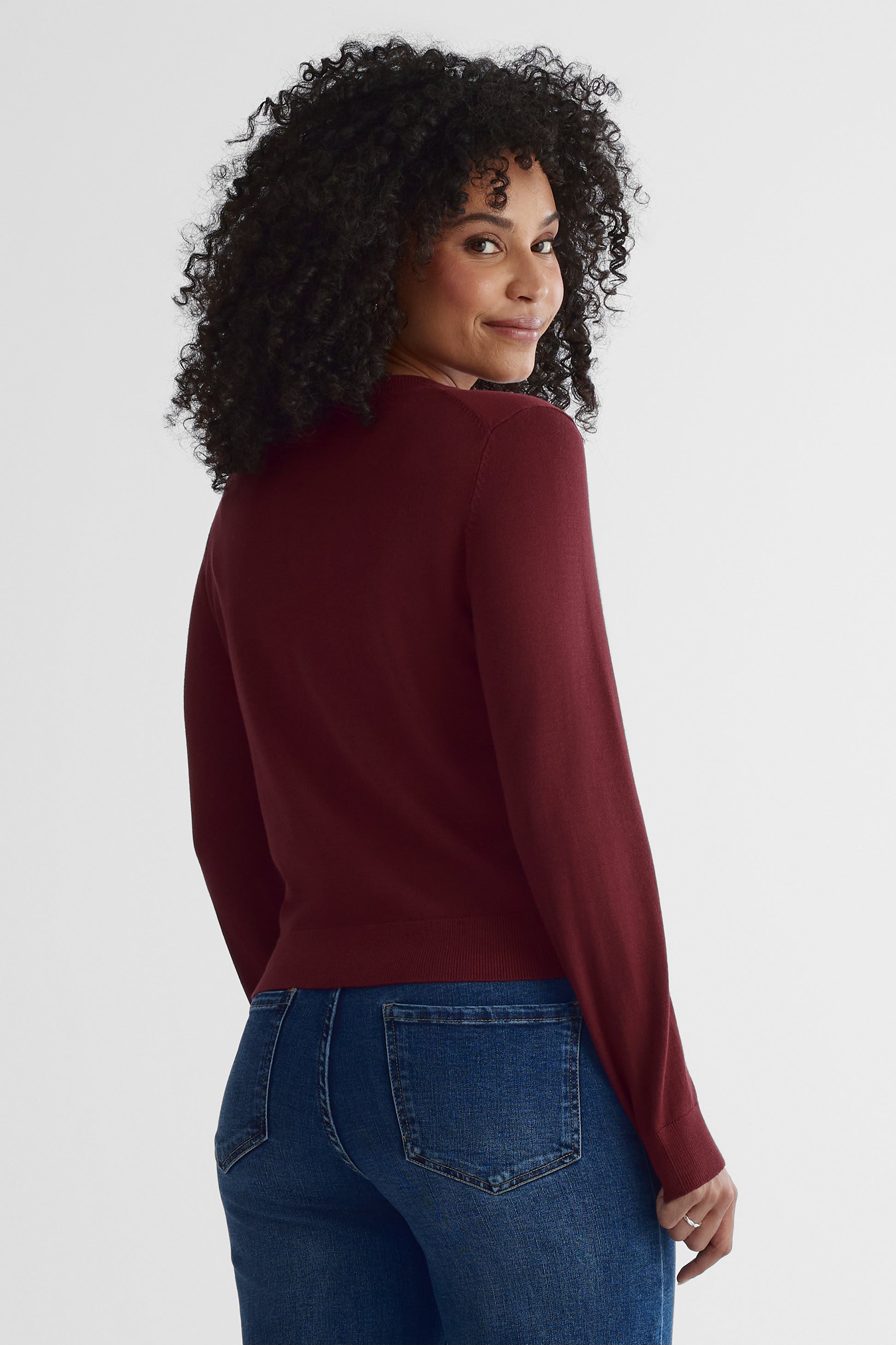 Cardigan semi-ajusté en tricot doux - Femme && ROUGE