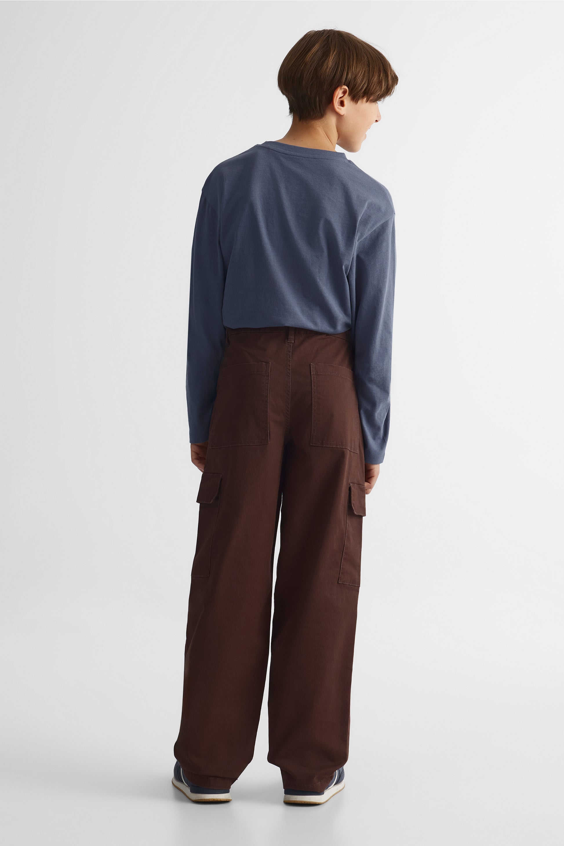 Pantalon en twill extensible - Ado garçon && BRUN