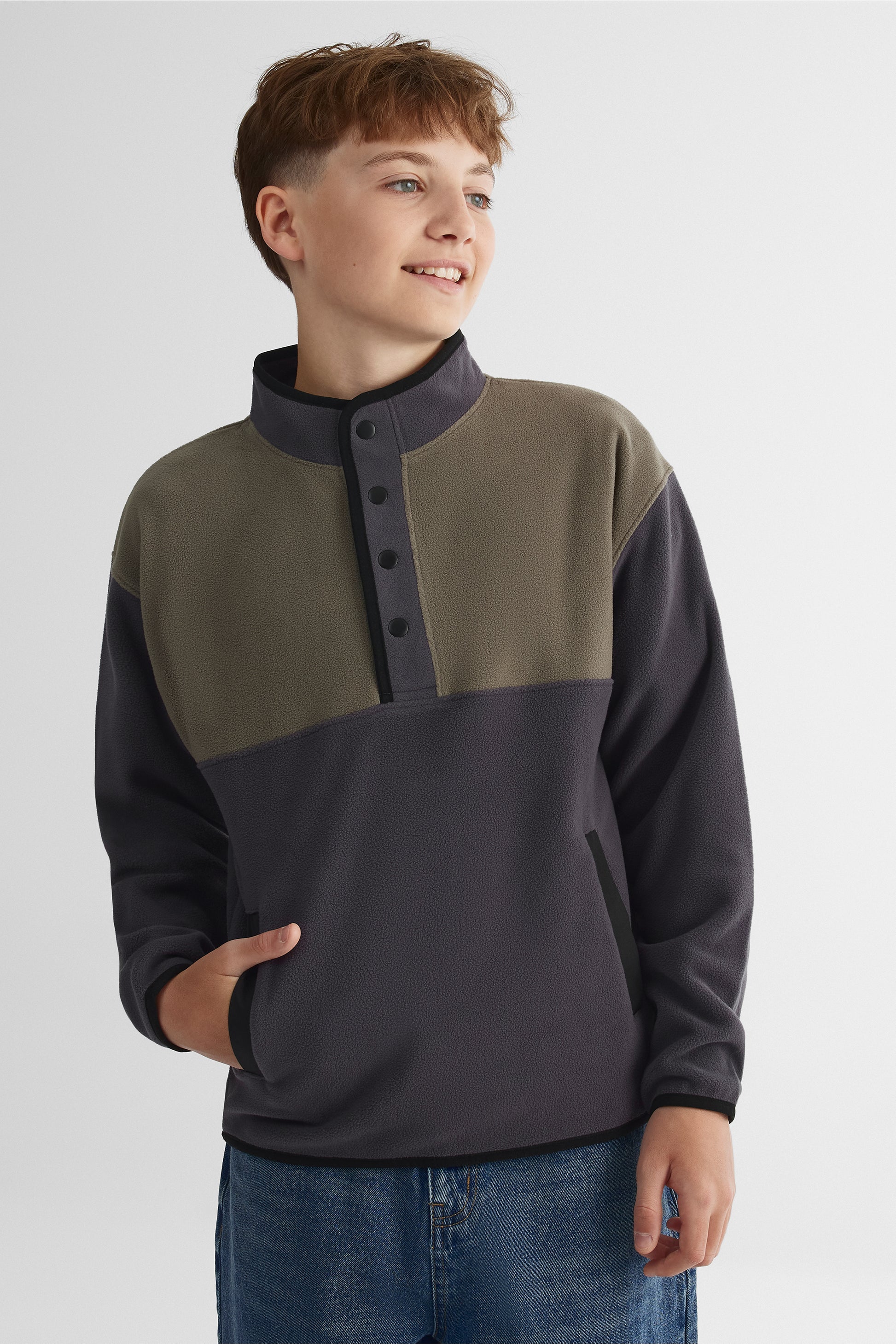 Chandail micropolaire chaud - Ado garçon && GRIS