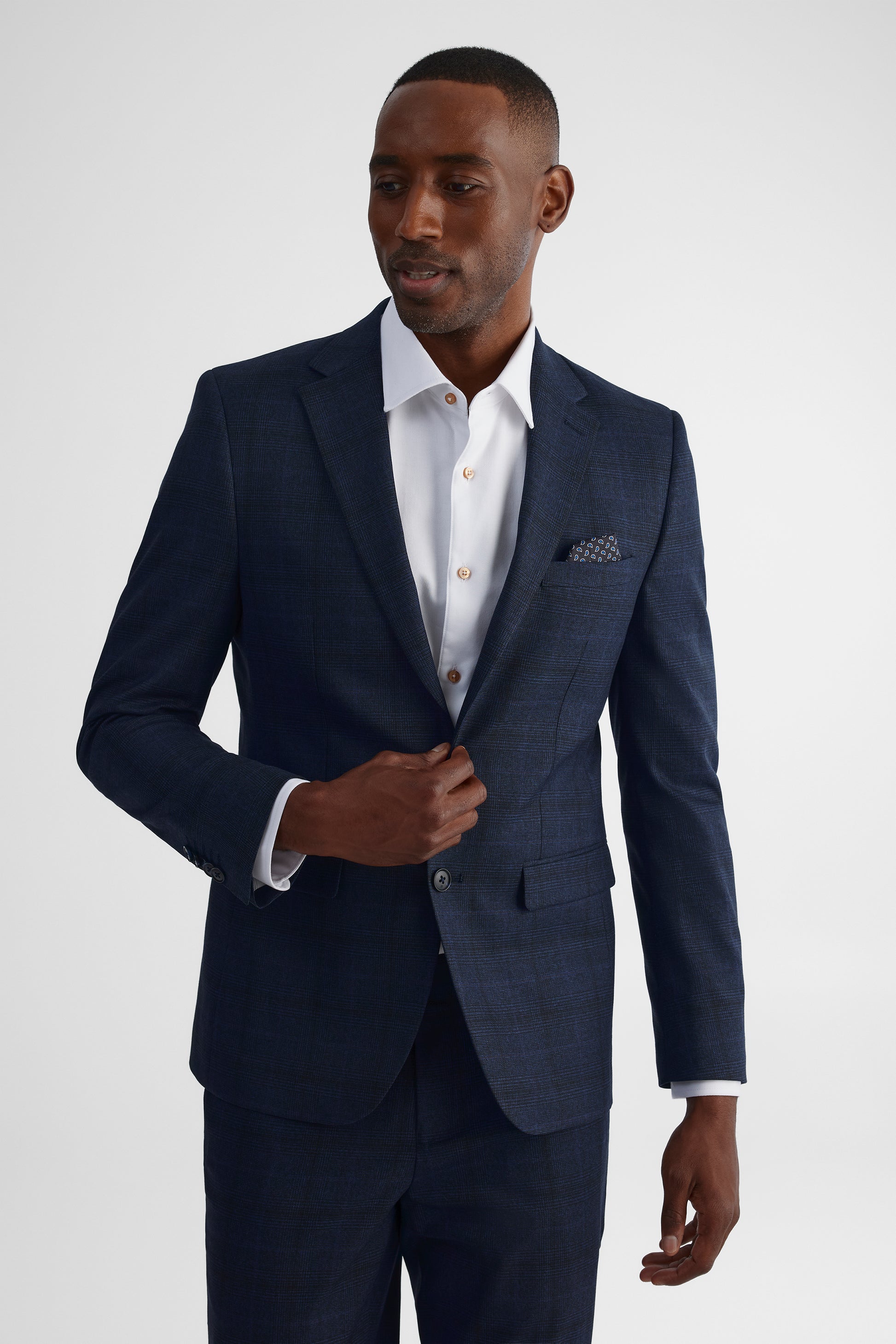 Veston à carreaux AKA - Homme && BLEU MARINE