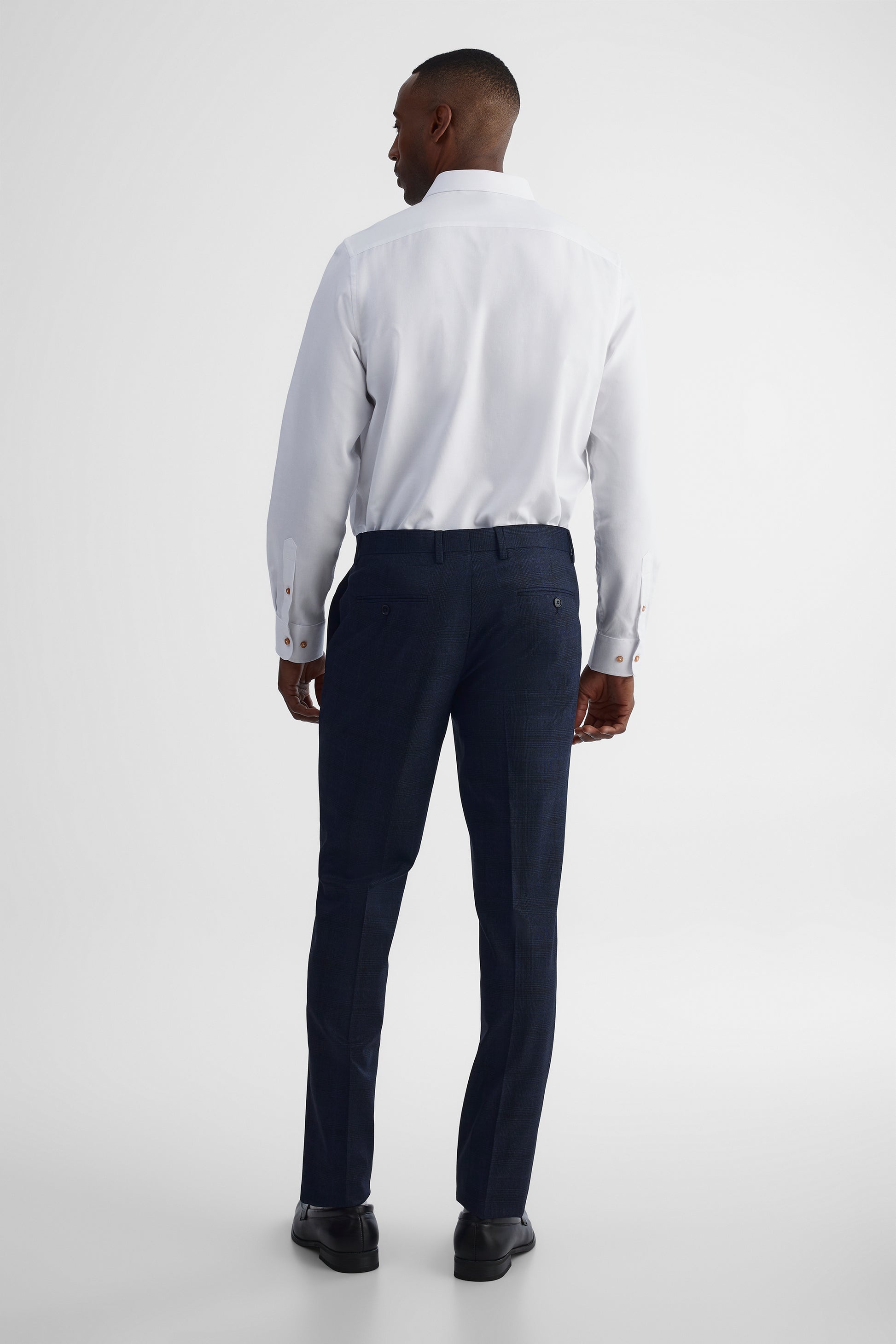 Pantalon à carreaux AKA - Homme && BLEU MARINE