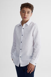 Chemise AKA à motif poplin - Ado garçon && BLANC