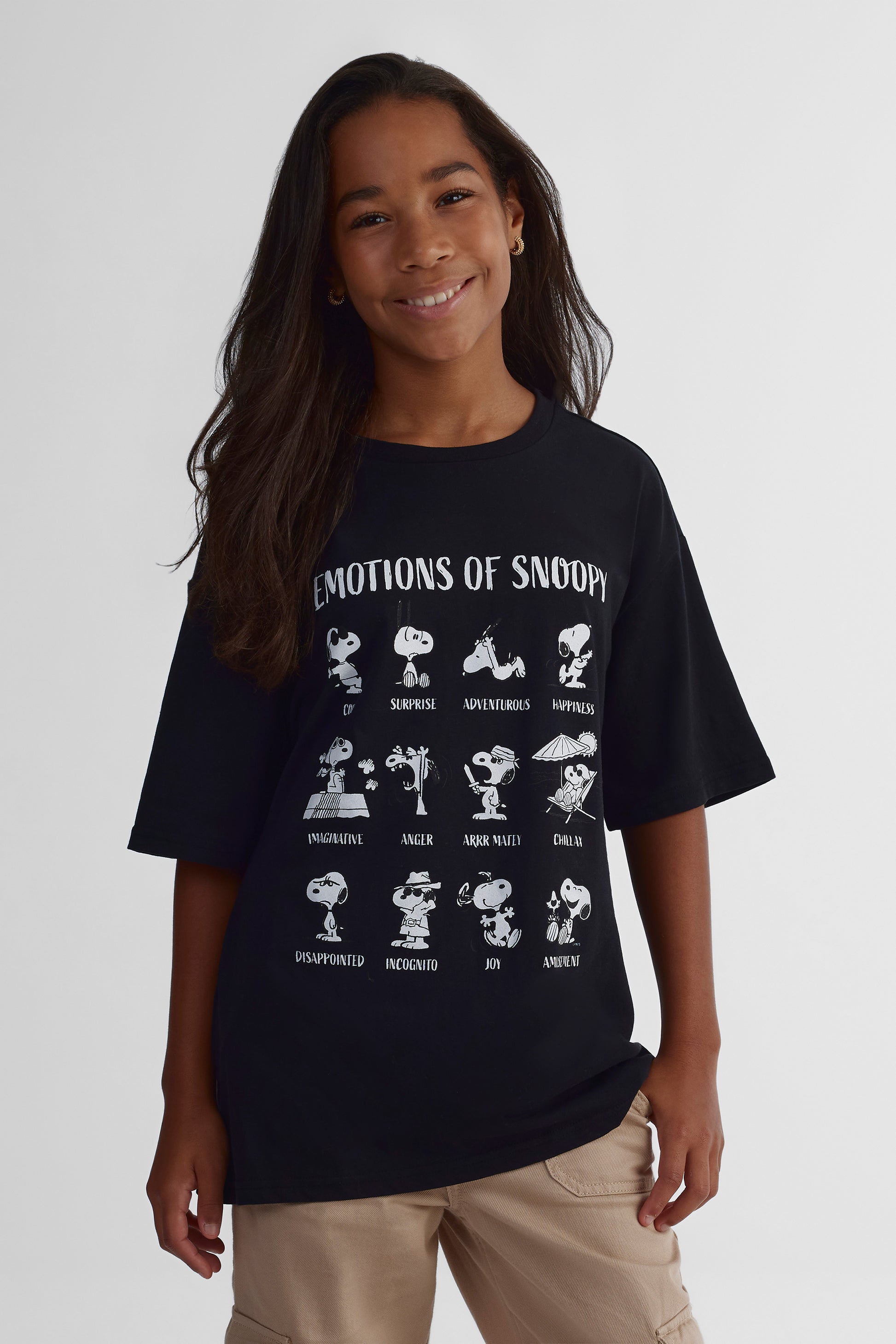 T-shirt Peanuts - Ado fille && NOIR