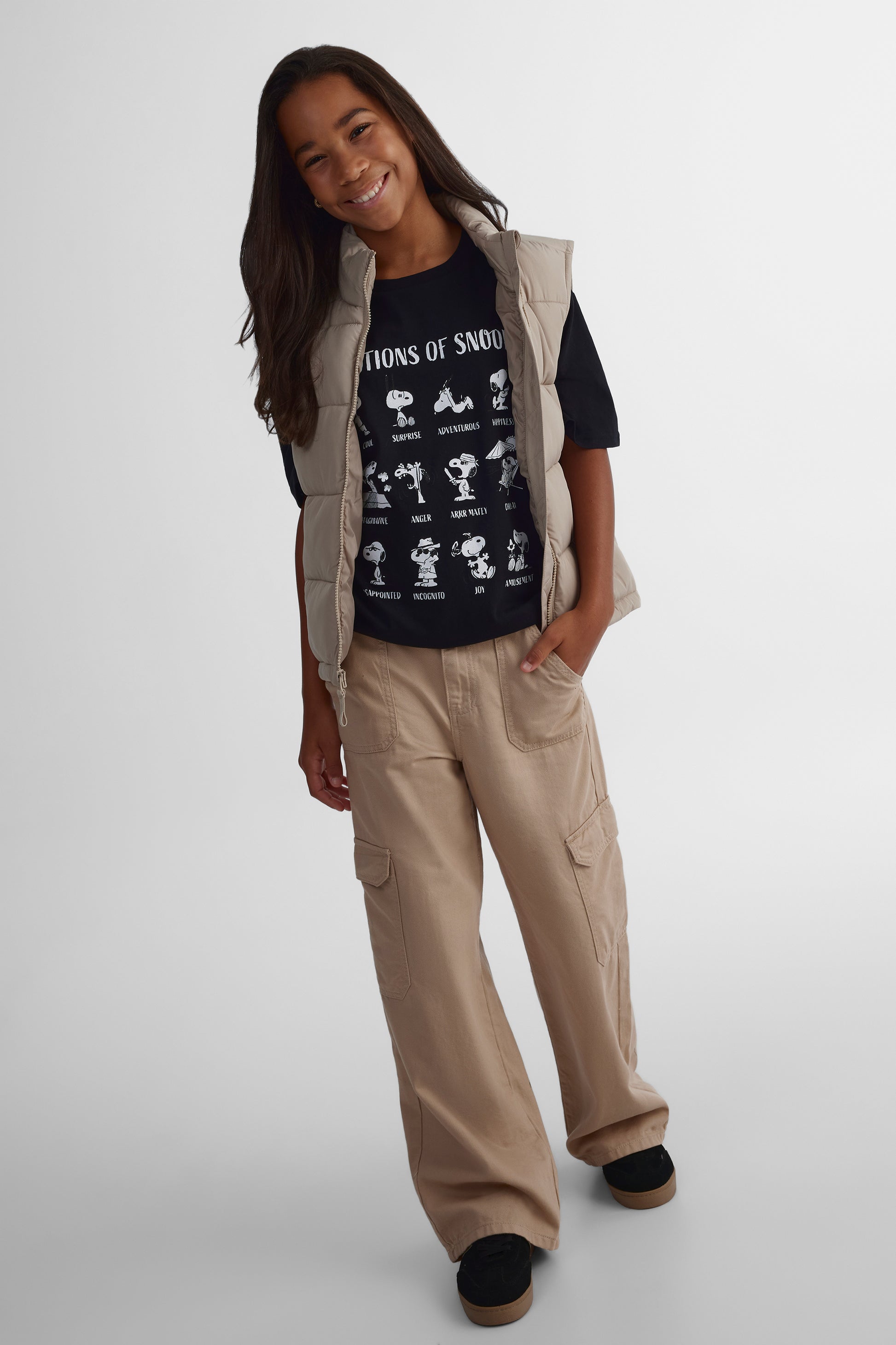 T-shirt Peanuts - Ado fille && NOIR