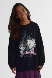 Chandail ouaté Hello Kitty - Ado fille && NOIR