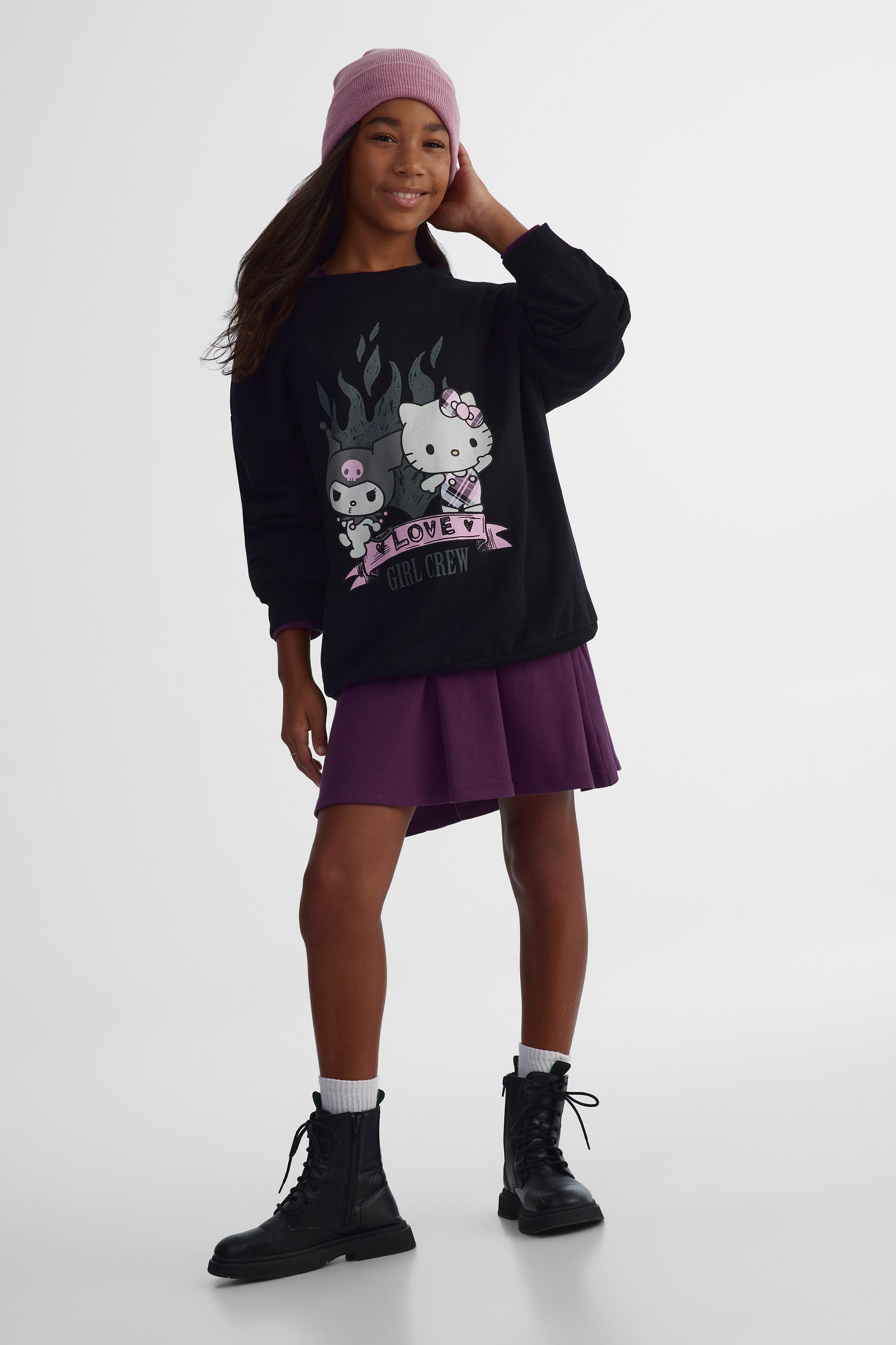 Chandail ouaté Hello Kitty - Ado fille && NOIR