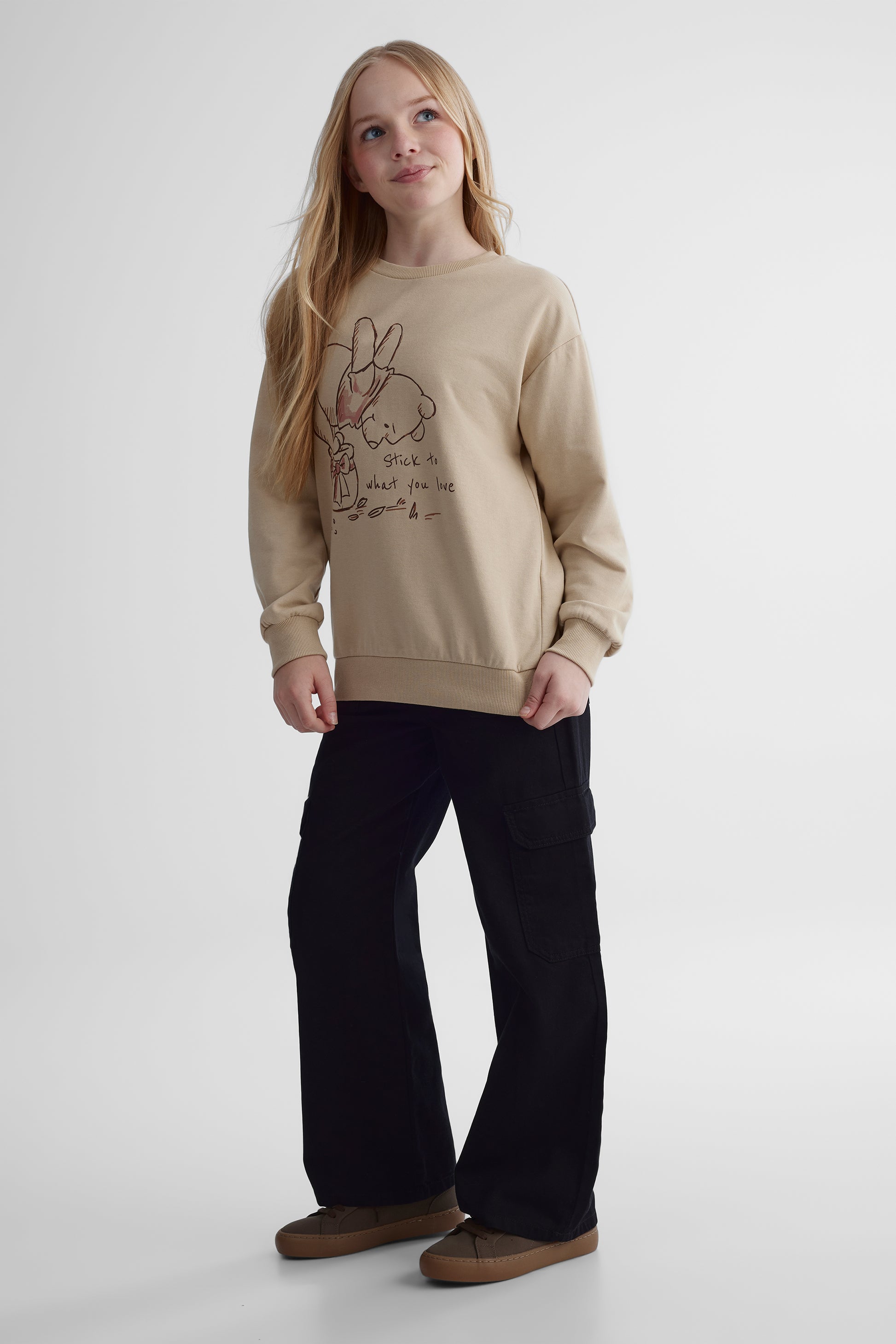 Chandail ouaté Winnie l'ourson - Ado fille && BEIGE