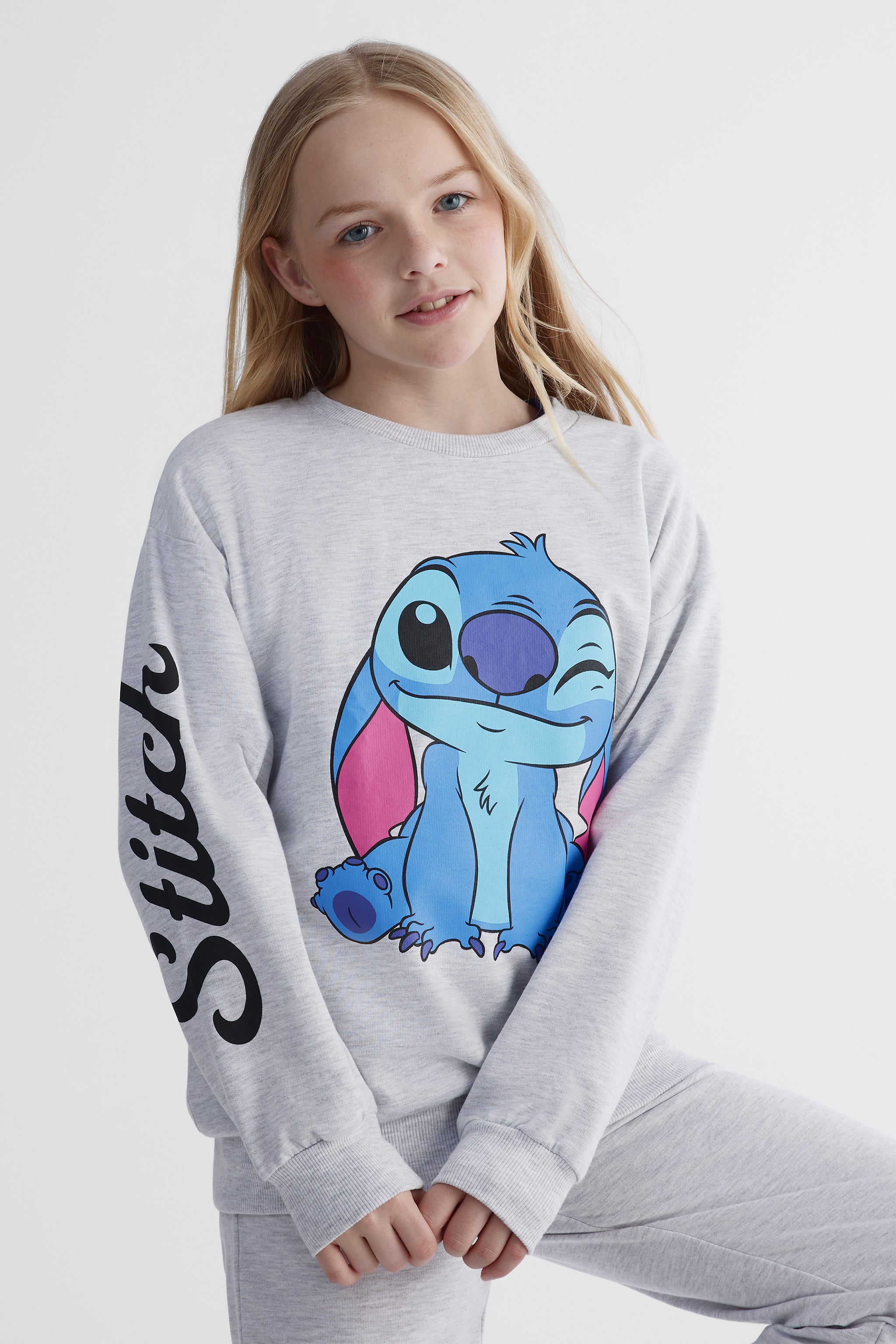 Chandail ouaté Lilo & Stitch - Ado fille && GRIS