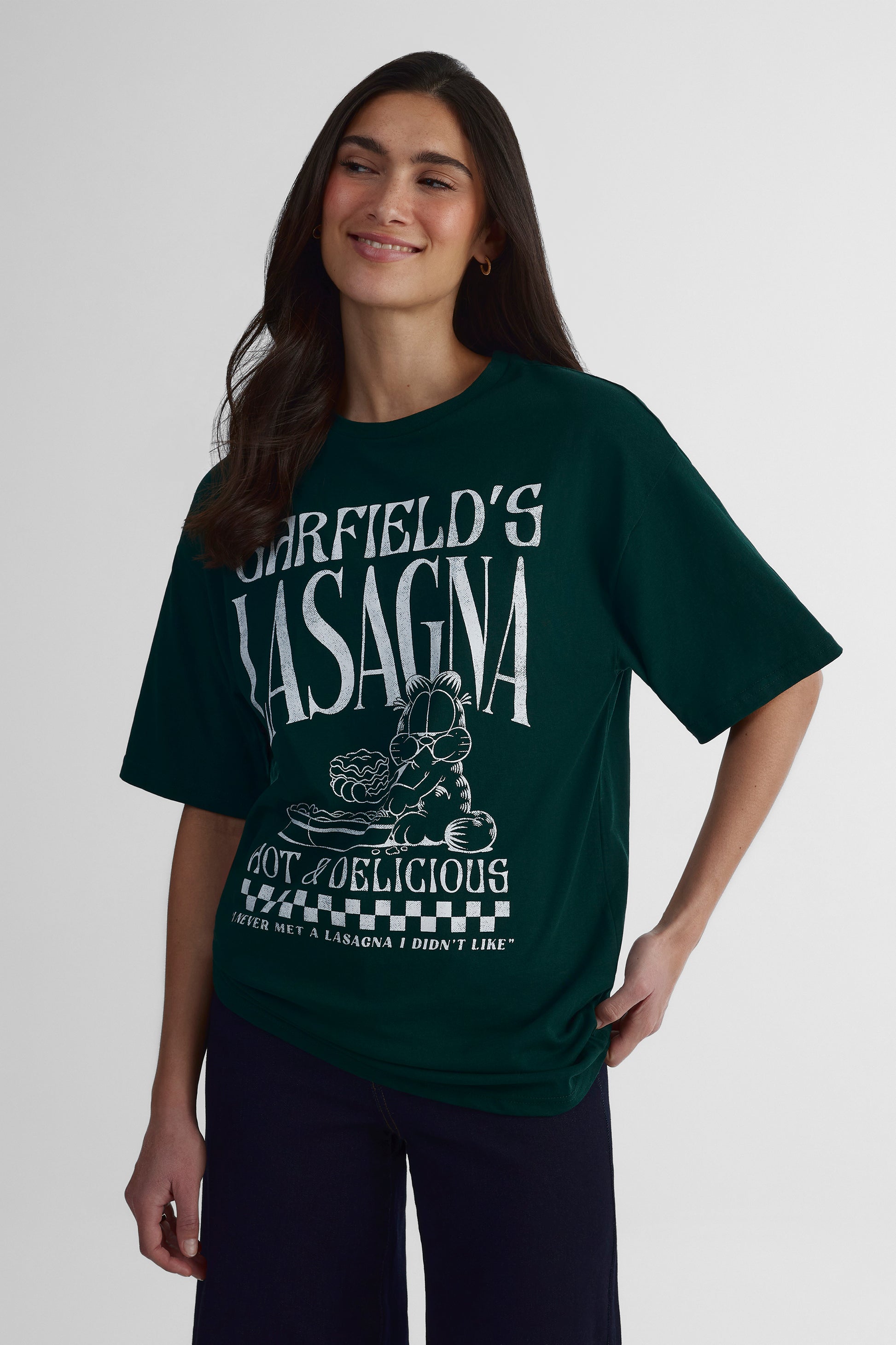 T-shirt licence Garfield - Femme && VERT FORET