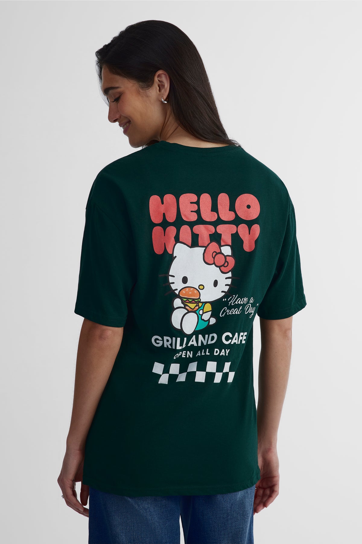 T-shirt licence Hello Kitty - Femme && VERT FORET