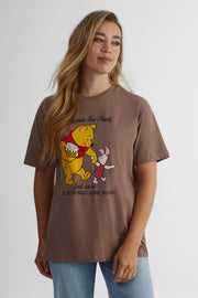 T-shirt Winnie l'ourson - Femme && BRUN