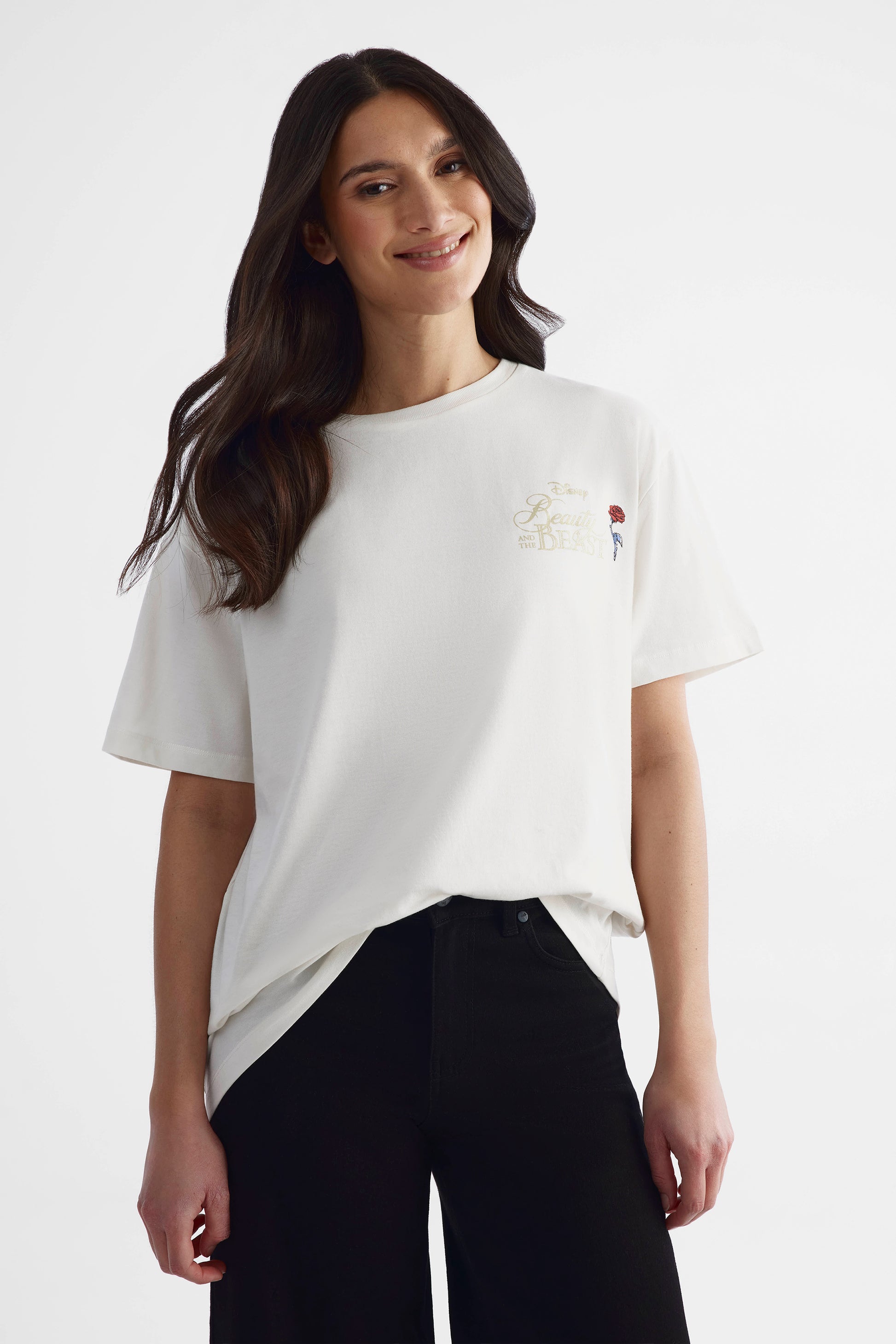 T-shirt La Belle et la Bête - Femme && BLANC CASSÉ