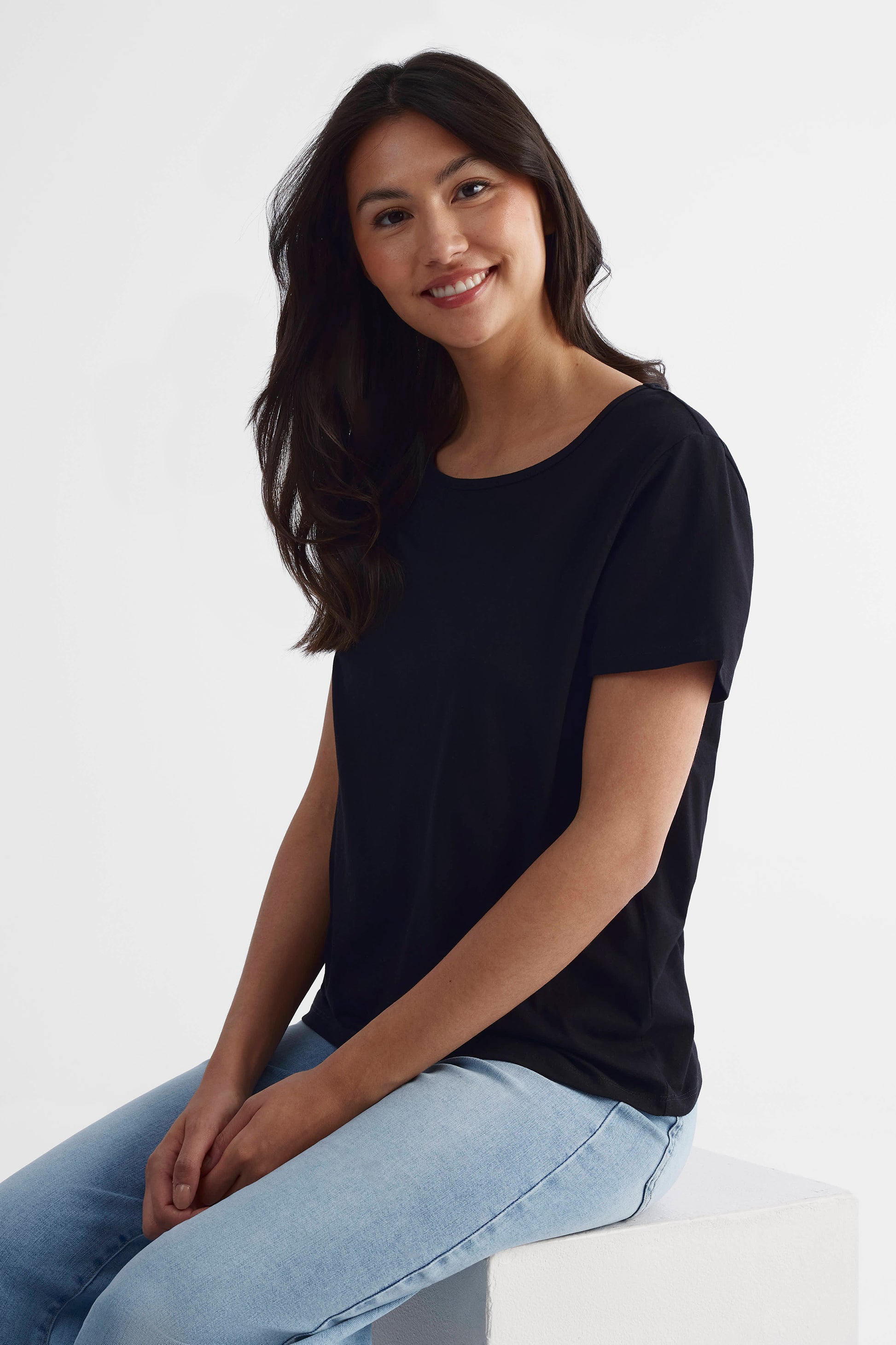 T-shirt trouvaille coupe ample - Femme && NOIR