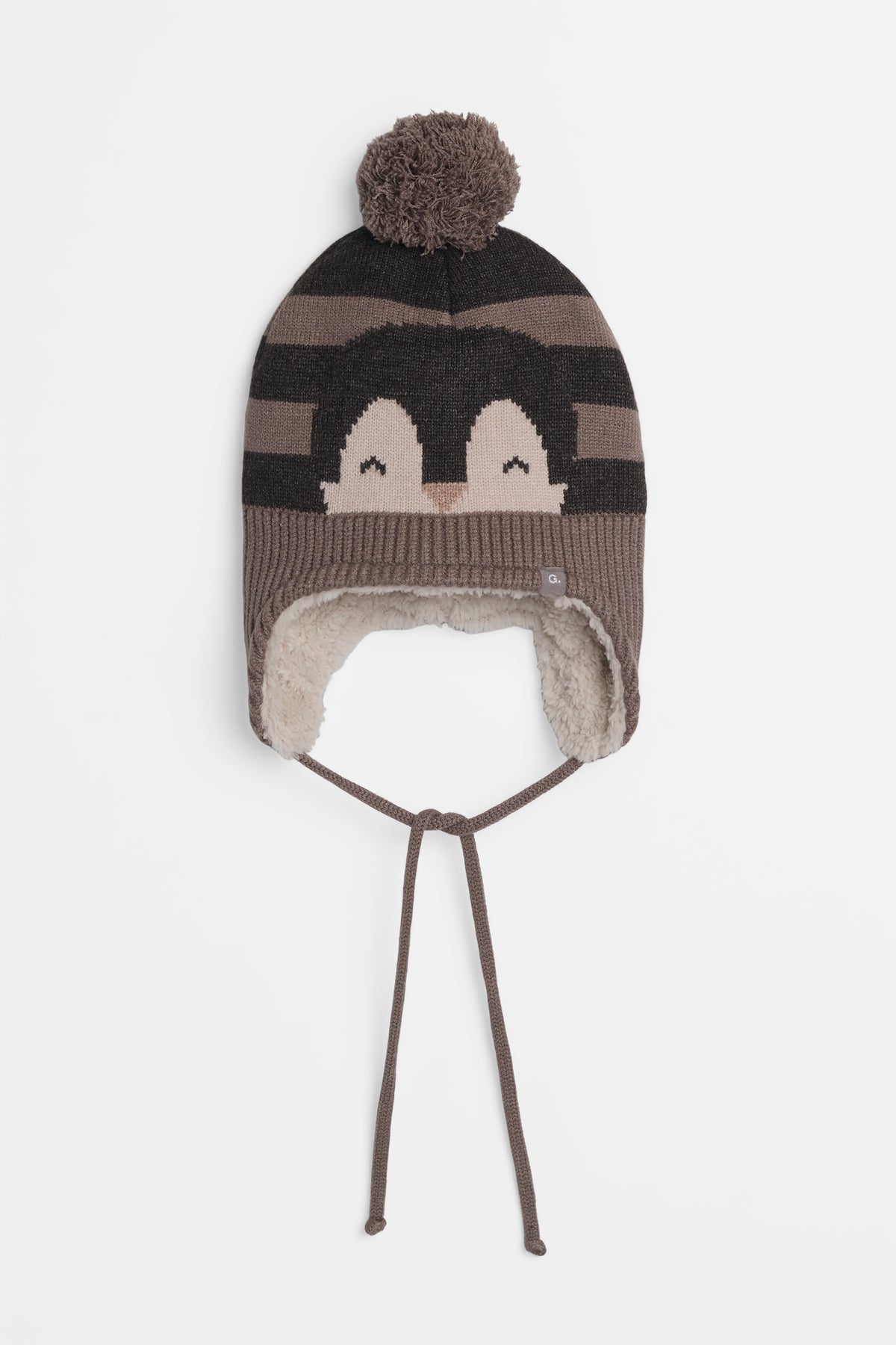 Tuque péruvienne d'hiver - Bébé garçon && TAUPE
