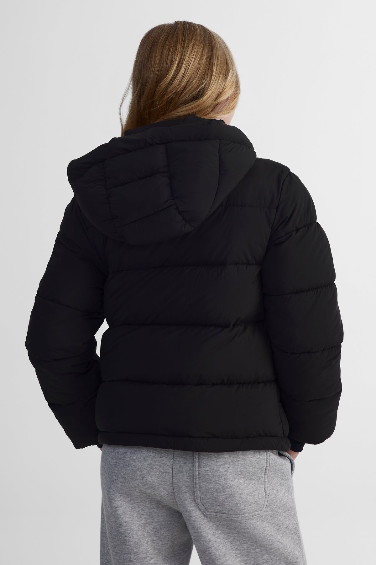 Manteau isolé en taffetas mat - Ado fille && NOIR