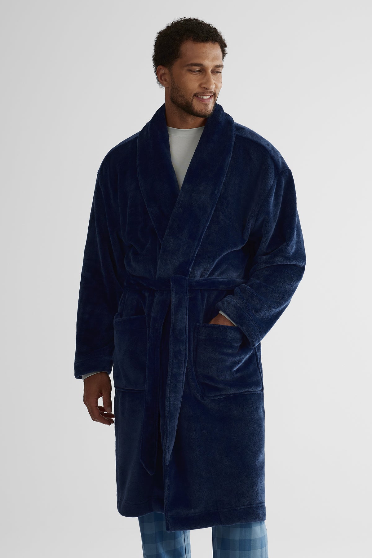 Robe de chambre à cordon - Homme && INDIGO