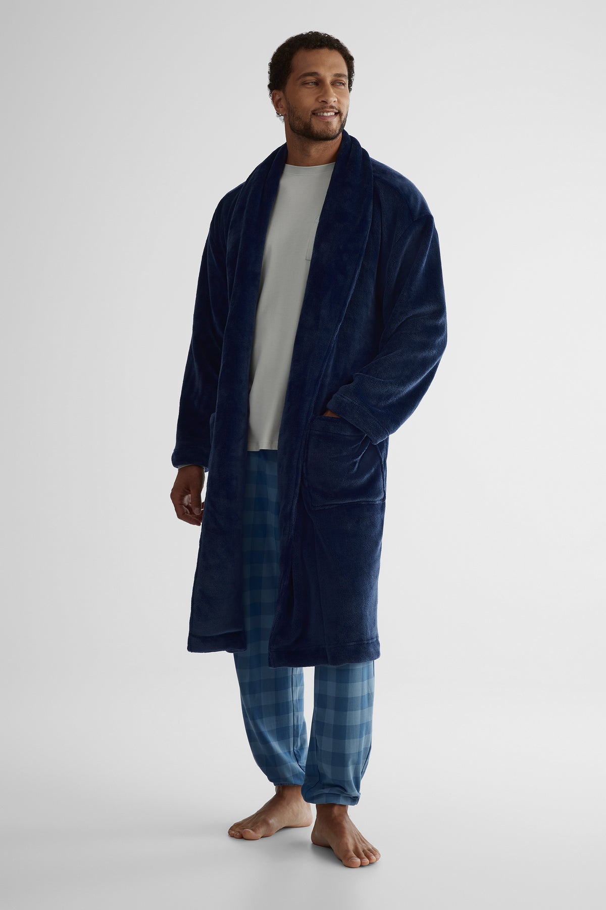 Robe de chambre à cordon - Homme && INDIGO