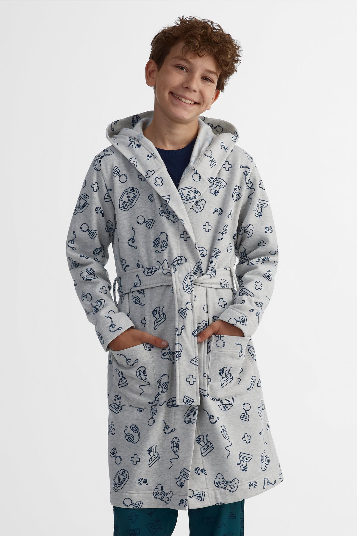 Robe de chambre à manches longues - Ado garçon && GRIS MULTI