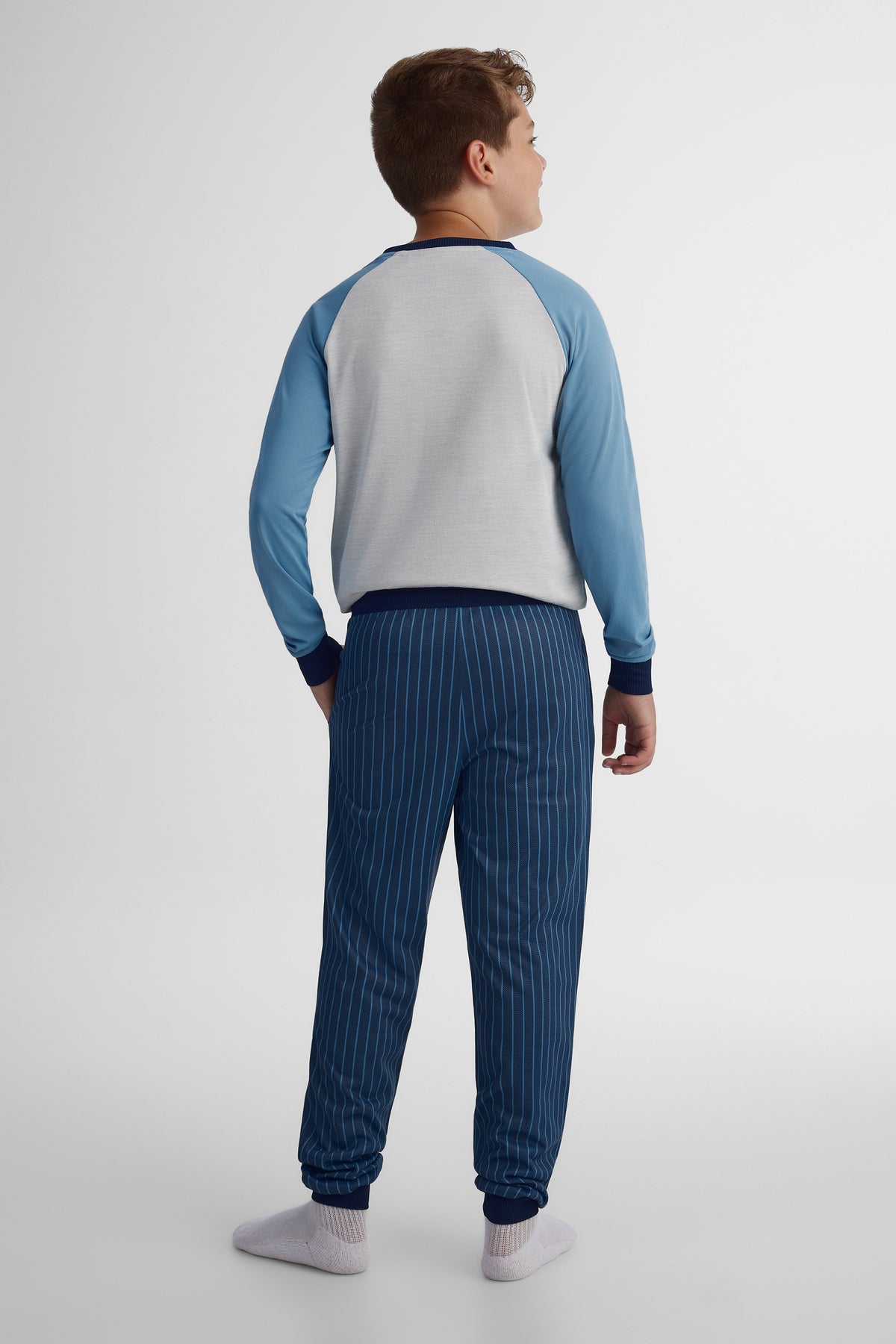 Pantalon à taille élastique - Ado garçon && BLEU MULTI