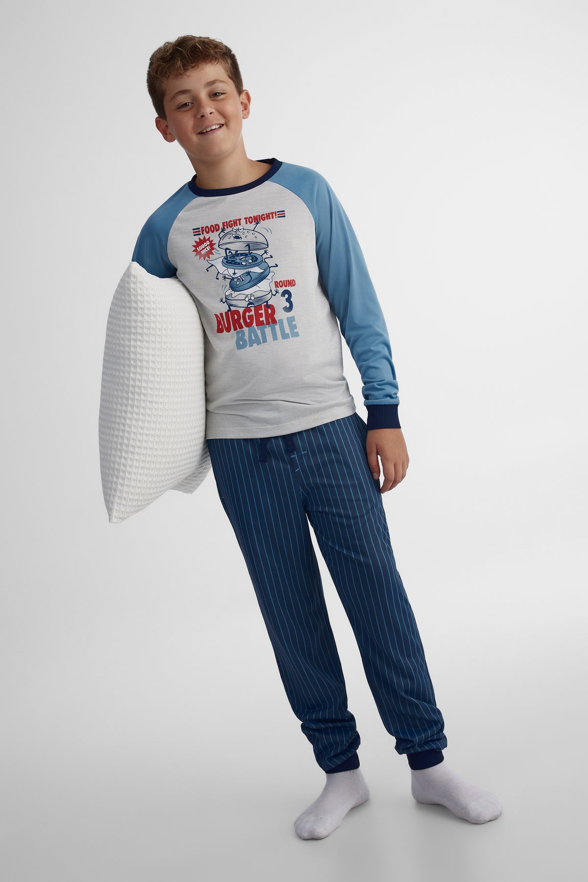 Pantalon à taille élastique - Ado garçon && BLEU MULTI