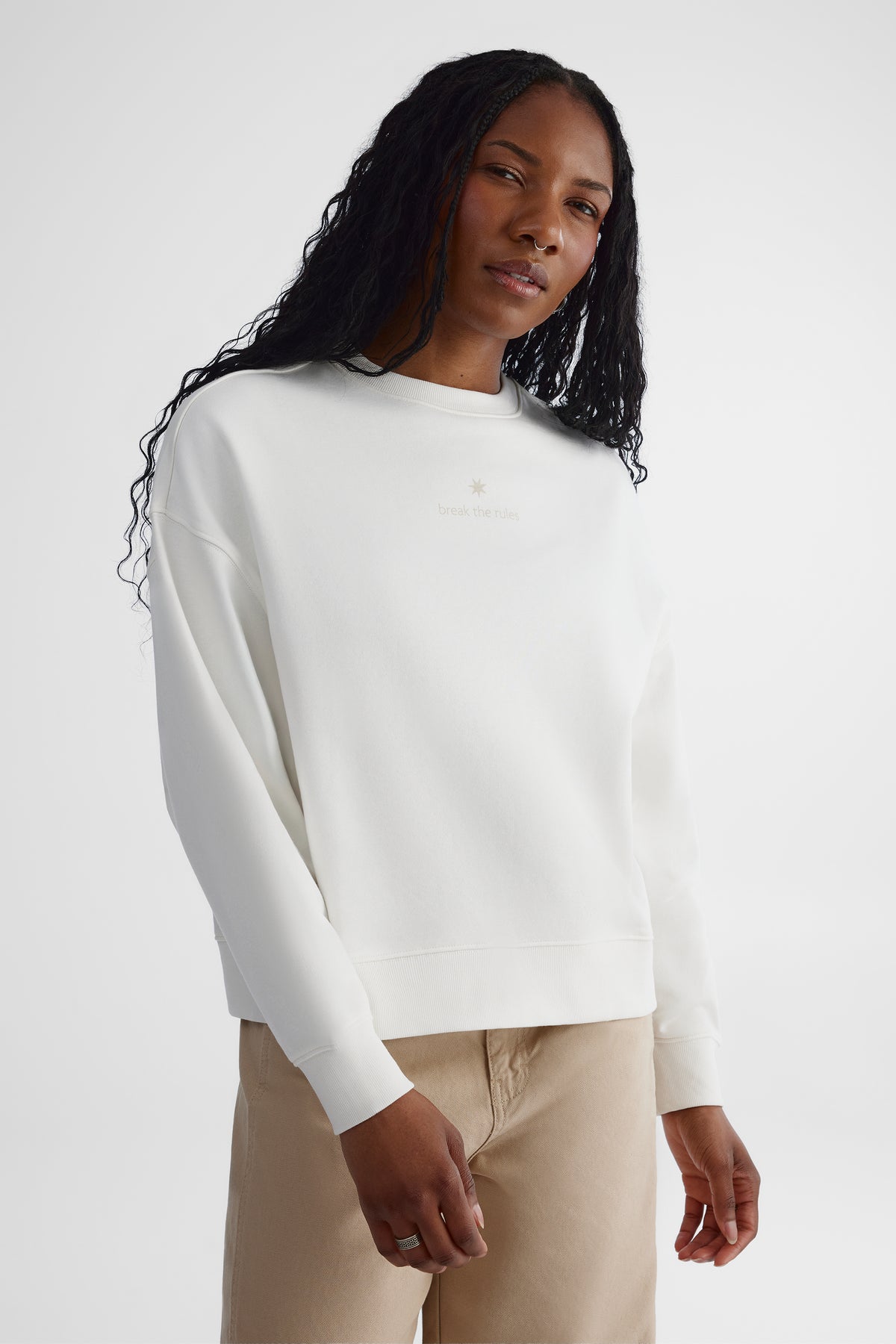 Chandail ouaté à manches longues - Jeune femme && BEIGE