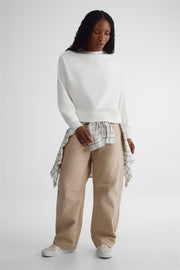 Chandail ouaté à manches longues - Jeune femme && BEIGE