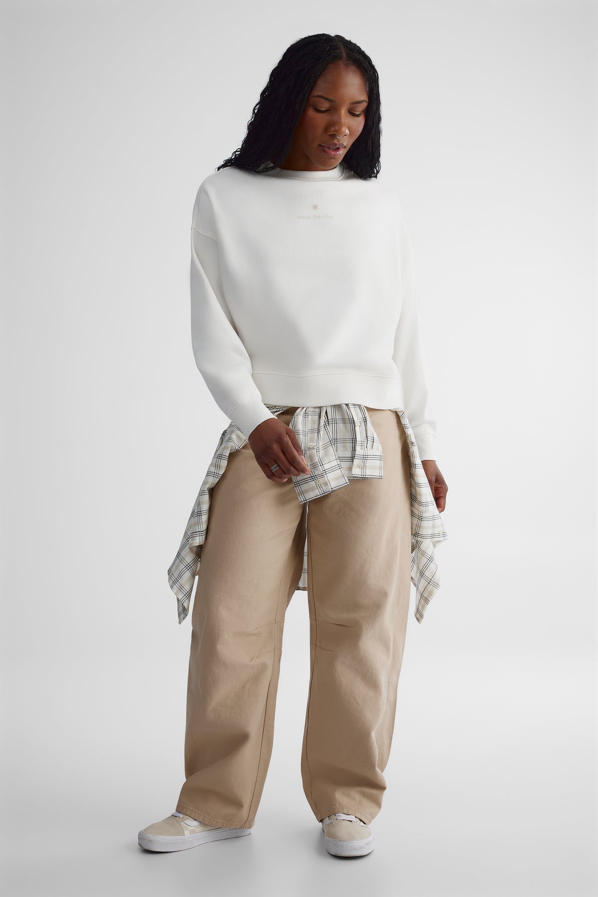 Chandail ouaté à manches longues - Jeune femme && BEIGE