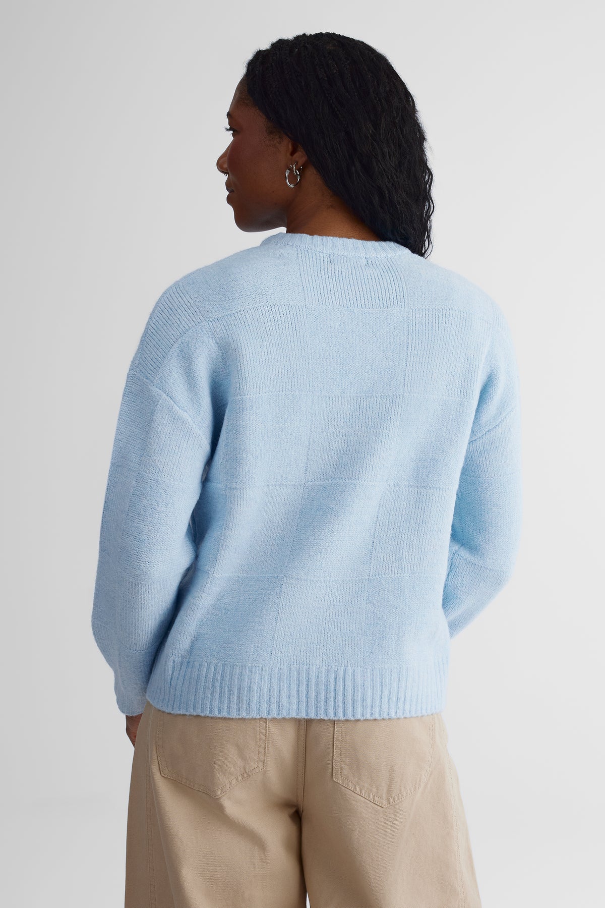 Chandail en tricot extensible - Jeune femme && BLEU