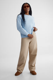 Chandail en tricot extensible - Jeune femme && BLEU