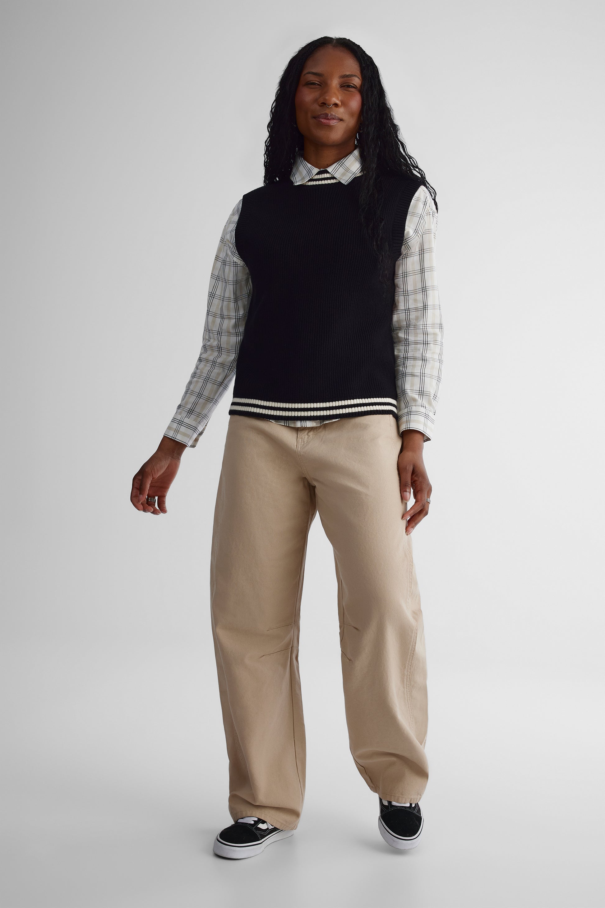 Débardeur tricoté confortable - Jeune femme && NOIR