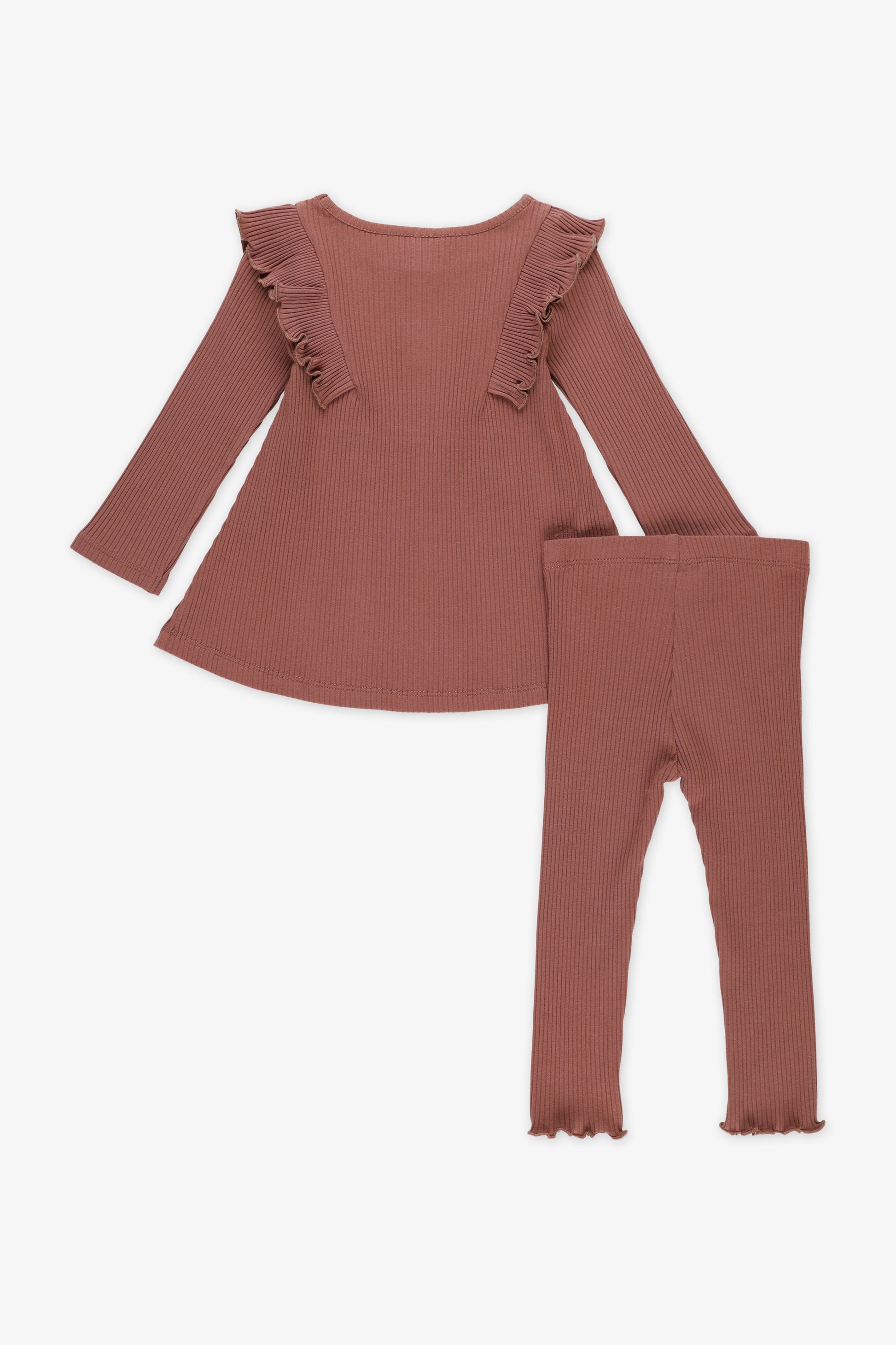 Ensemble 2 pièces extensible - Bébé fille && BRUN