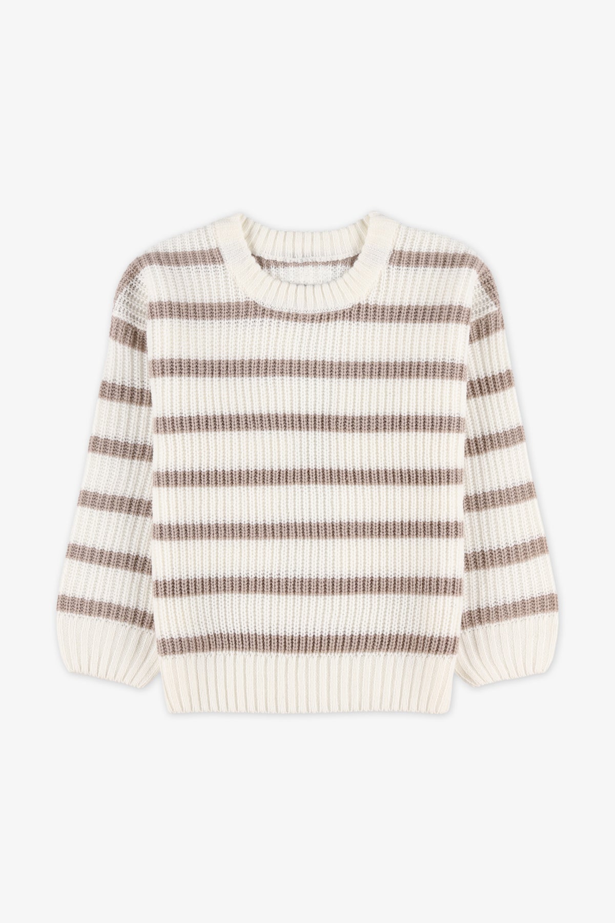 Chandail tricoté raffiné - Enfant fille && BLANC CASSÉ/MULTI