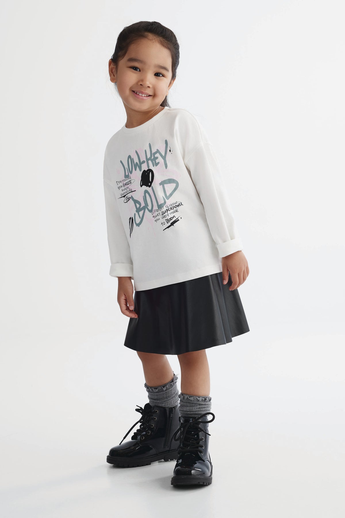 Jupe confortable - Enfant fille && NOIR