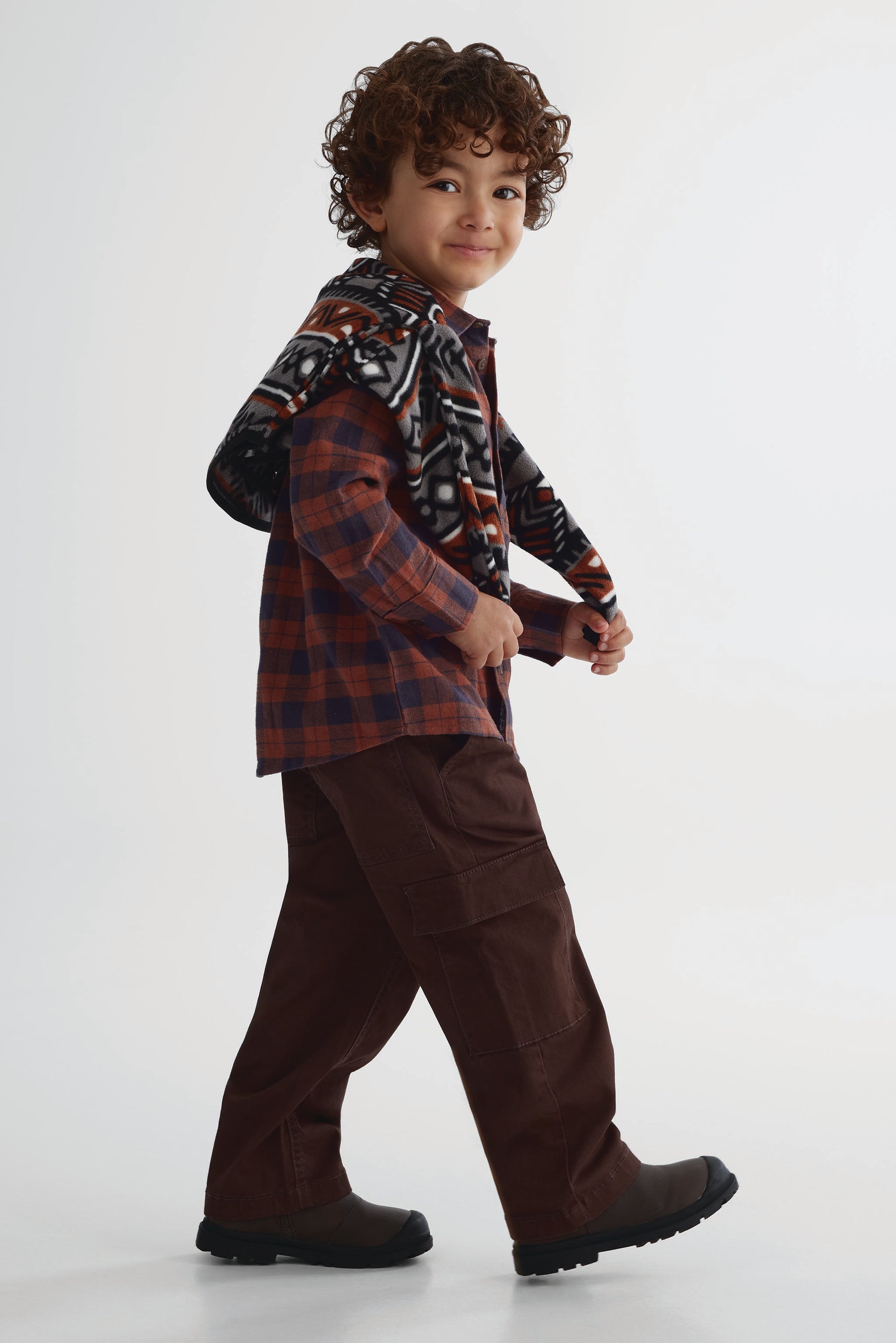 Pantalon en twill polyvalent - Enfant garçon && BRUN